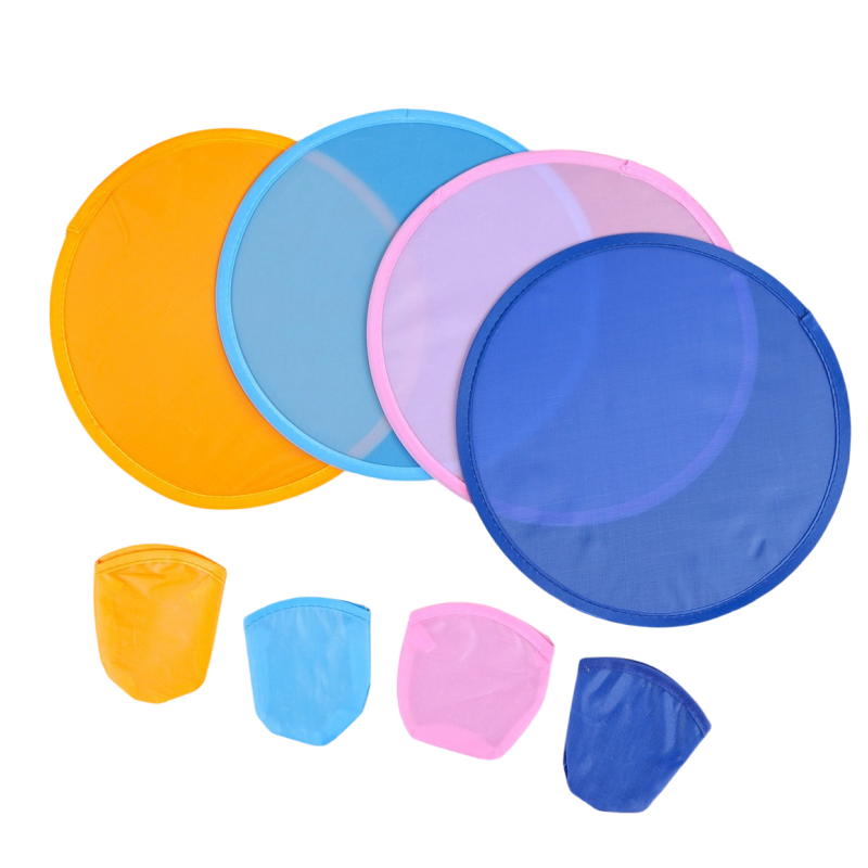 Folding Flyer Disc Hand Fan With Matching Pouch 2