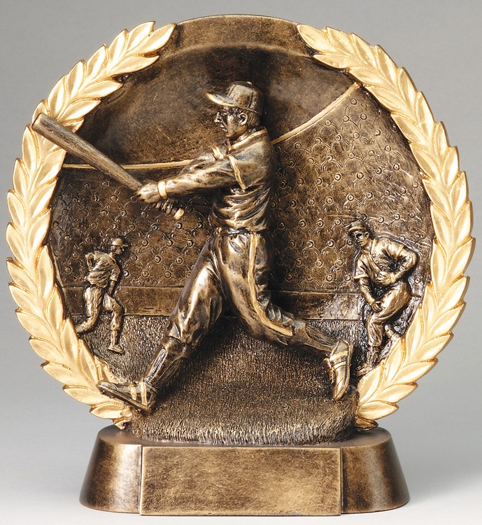 Baseball Male High Relief Circular Plate Award 3