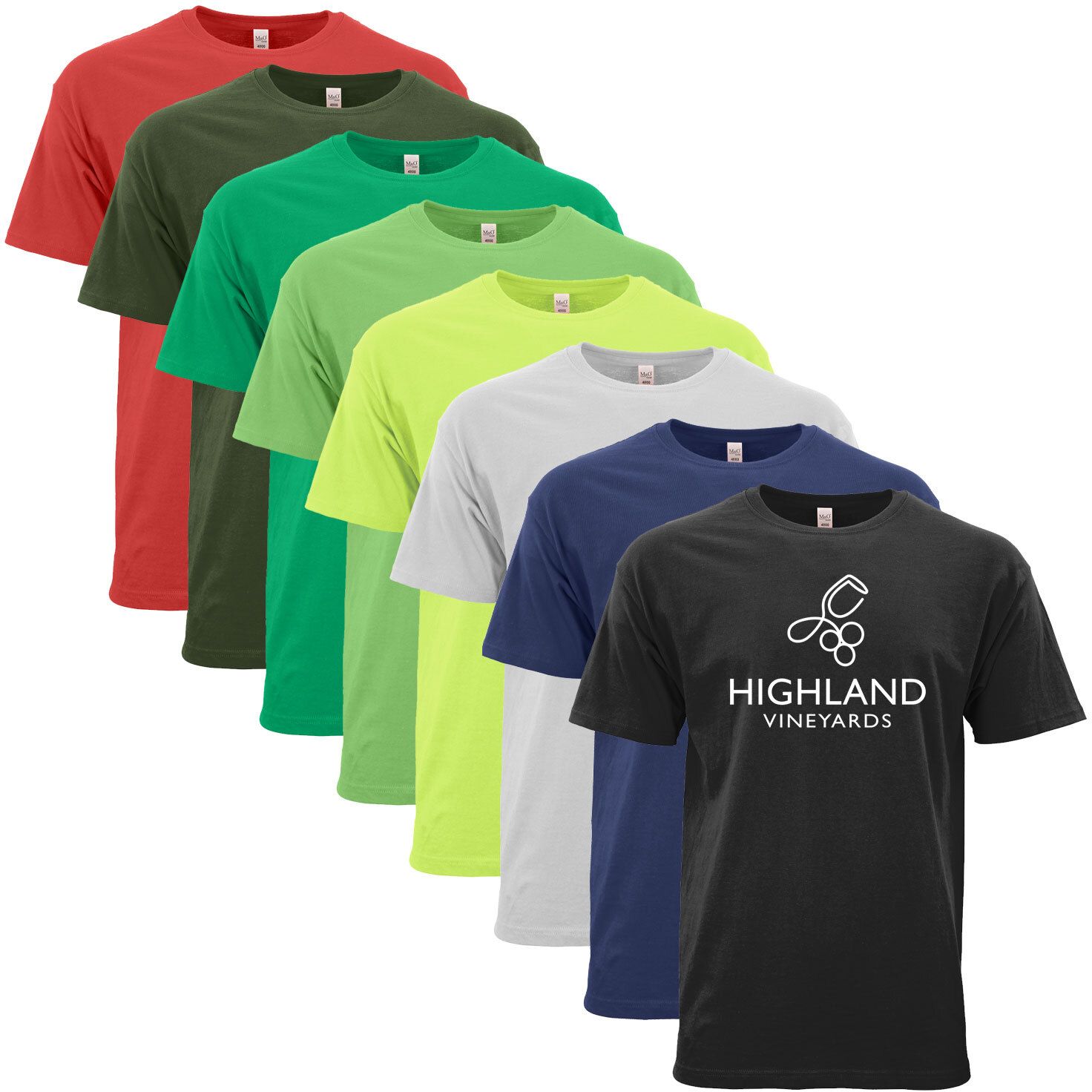 M&O UNISEX GOLD SOFT T-SHIRT 100% COTTON SCREENED 11