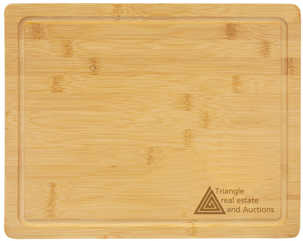 13 3/4" x 11" Bamboo Cutting Board with Drip Ring