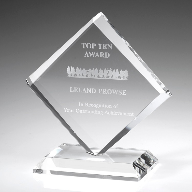 5 3/8" Diamond Award Crystal Award_D134CA 5