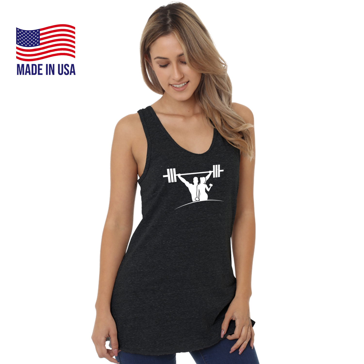 USA-Made Women's Triblend Racerback Tank 1
