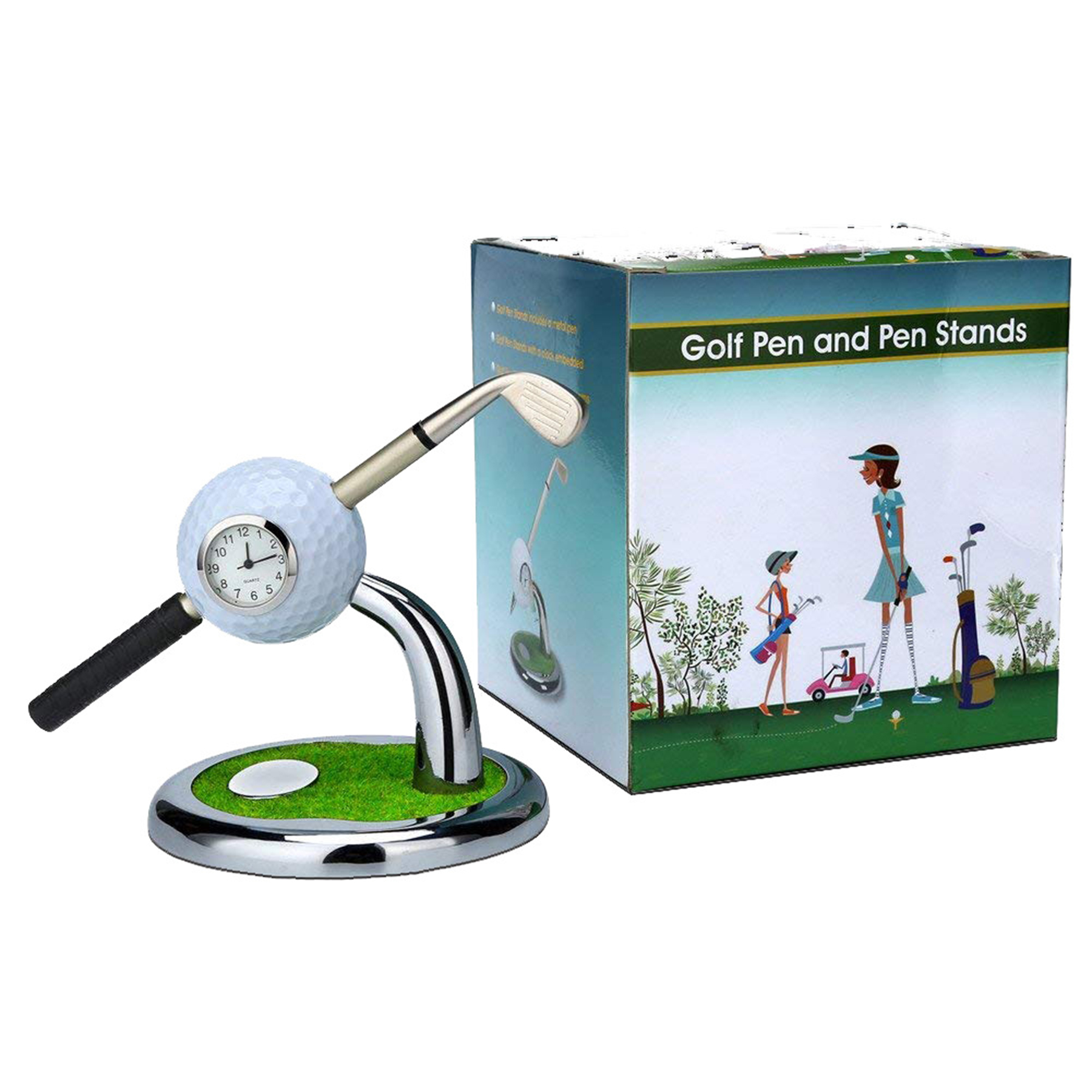 Desktop Ball Stand with Golf Clock 3