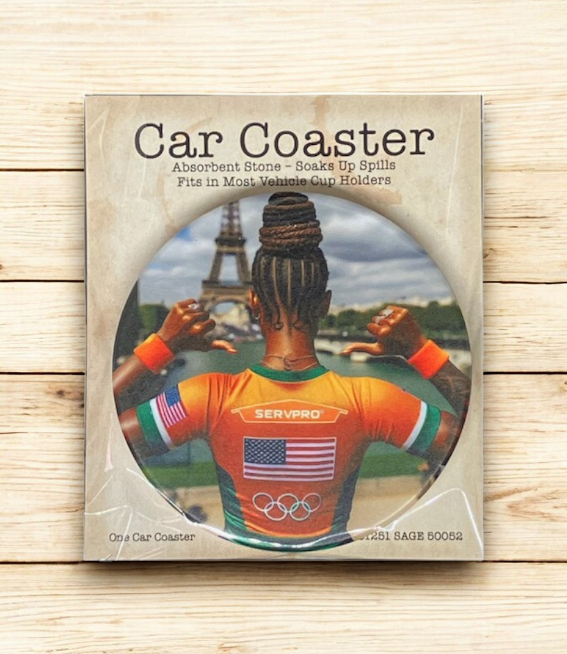 Semi-Gloss White Coated Ceramic Car Coaster in Individual Retail Packaging 3