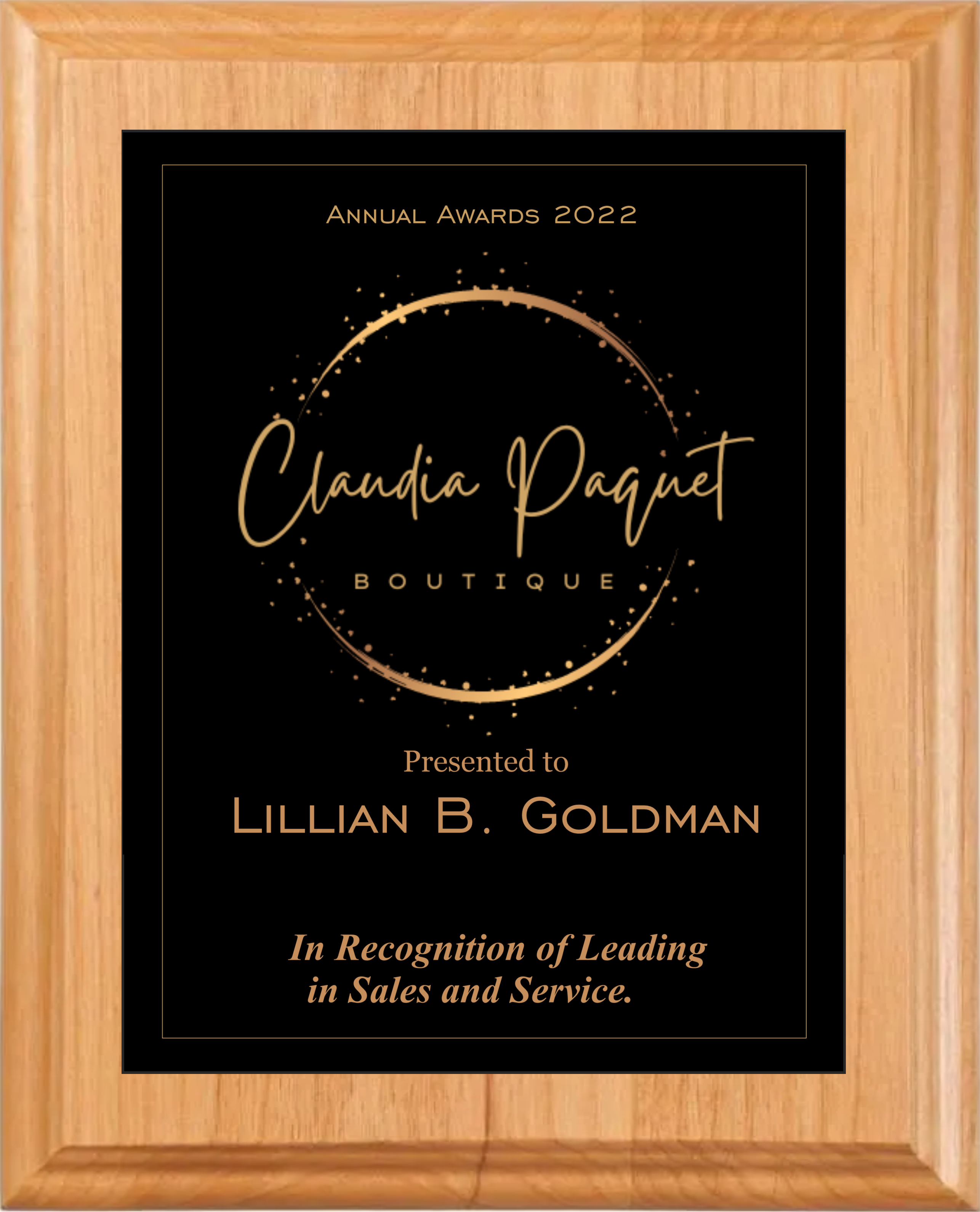 Alder Wood Plaque w/Choice of Single Plate 5