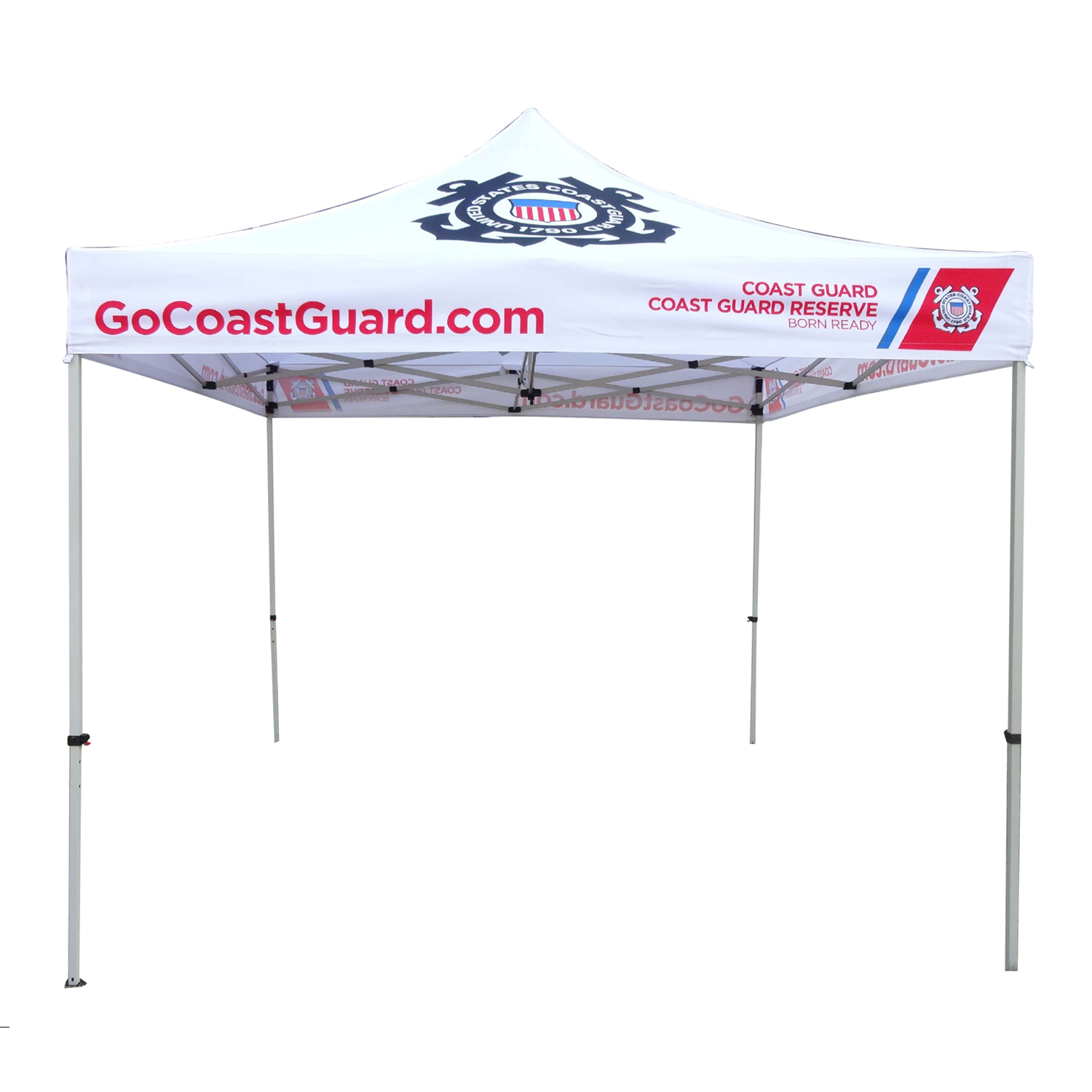 48Hr Quick Ship - 10' Steel Tent Kit, Includes Steel Frame, Sublimated Canopy, Case, Grass Stake Kit 12
