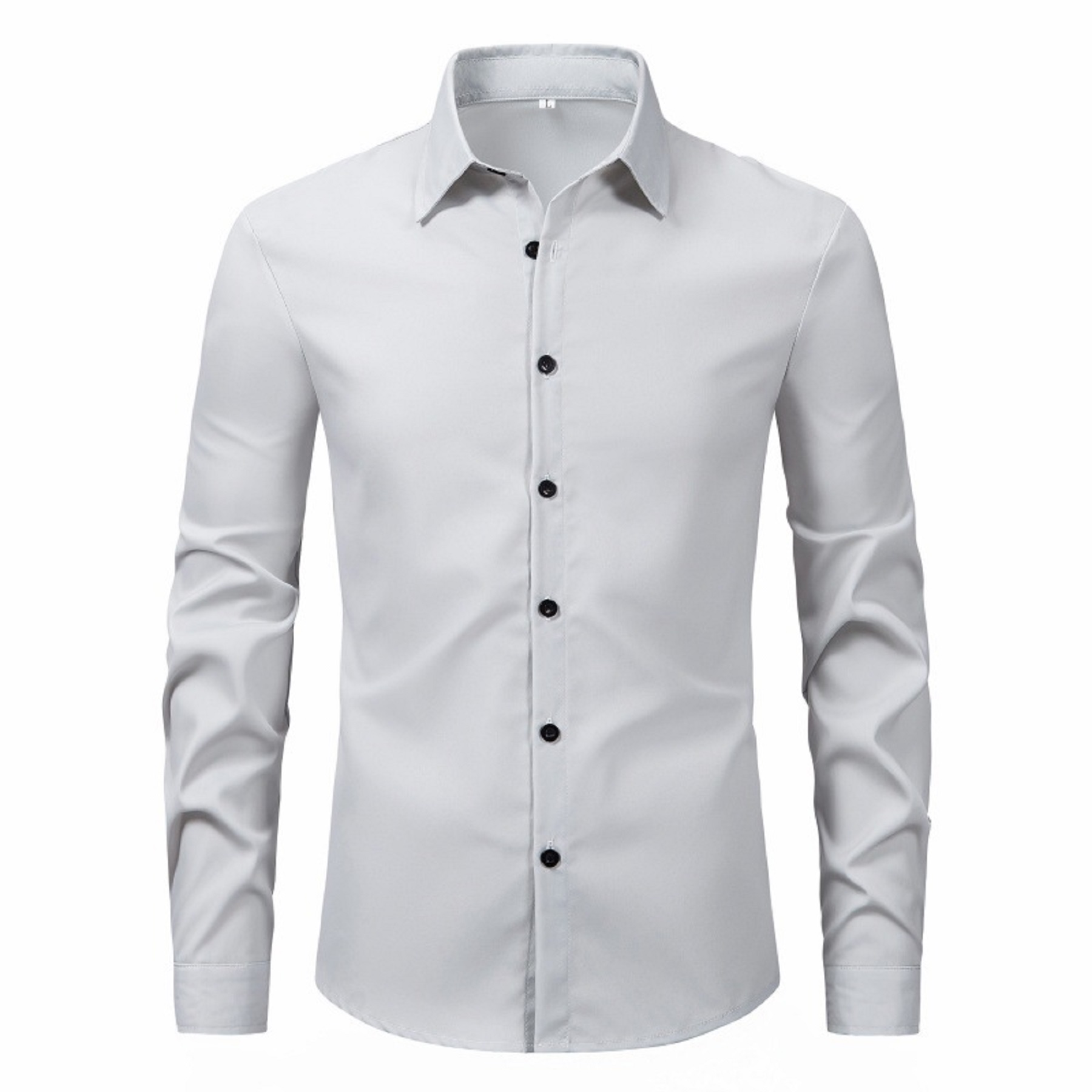 Men's Long Sleeve Button Up Shirts Solid Slim Fit 6