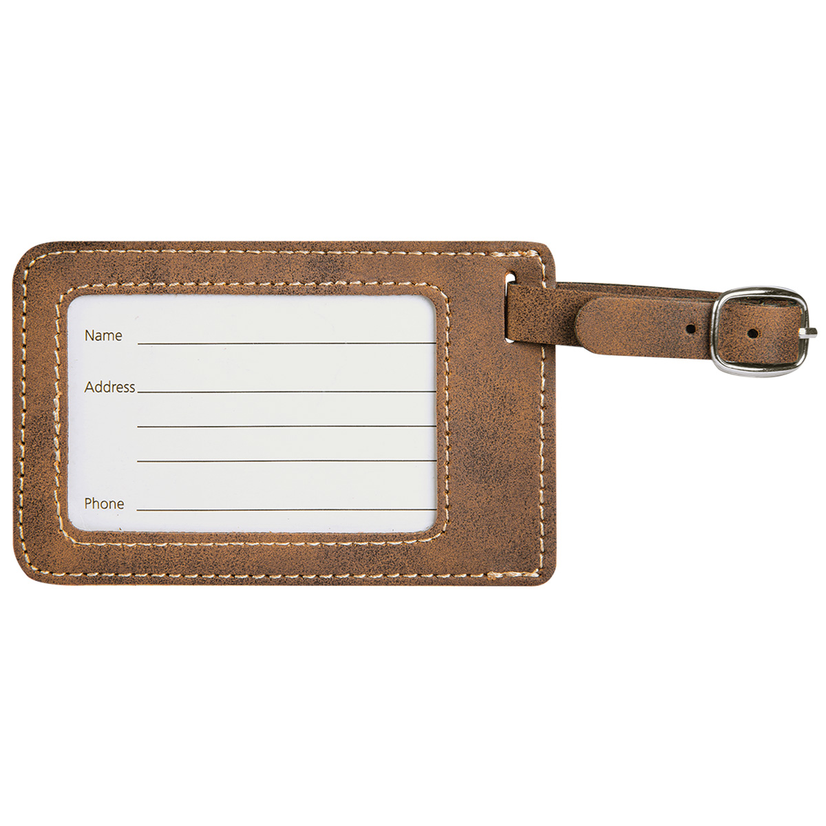 Rustic/Gold Leatherette Luggage Tag 1