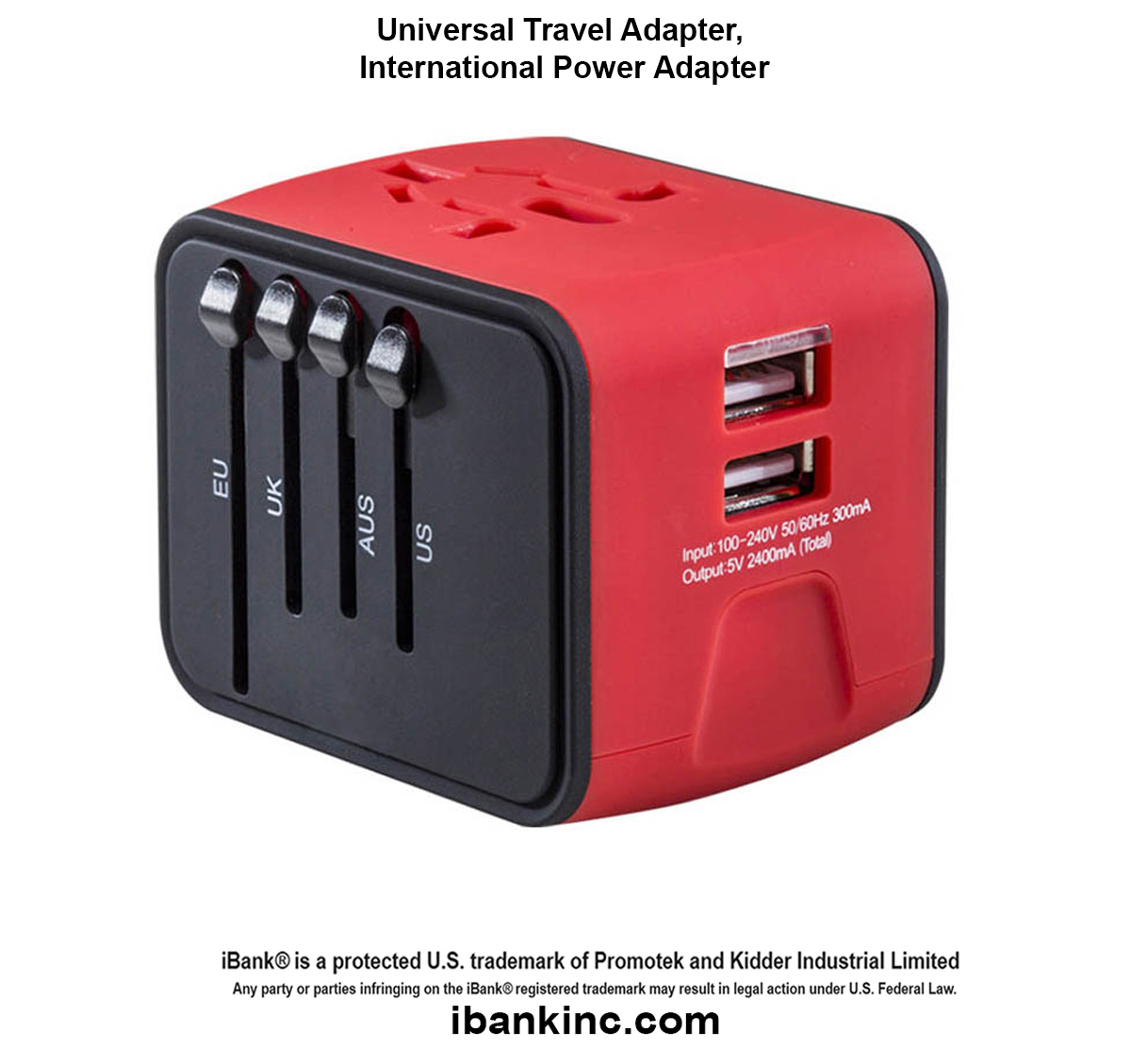 iBank ® Universal Travel Adapter, International Power Adapter. Free Shipping 1