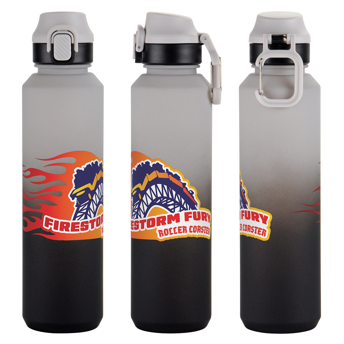 Chroma 27 oz Tritan® Bottle with Snap-Top Lid & Carabiner 9