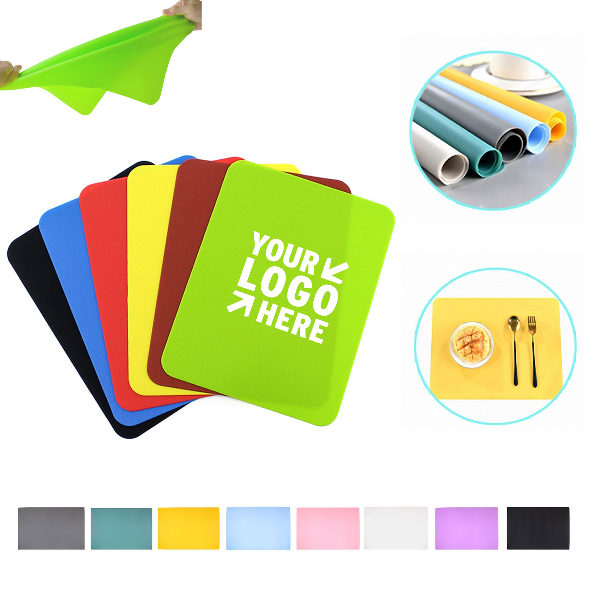 Non-Slip Silicone Placemats Desk Mat 4