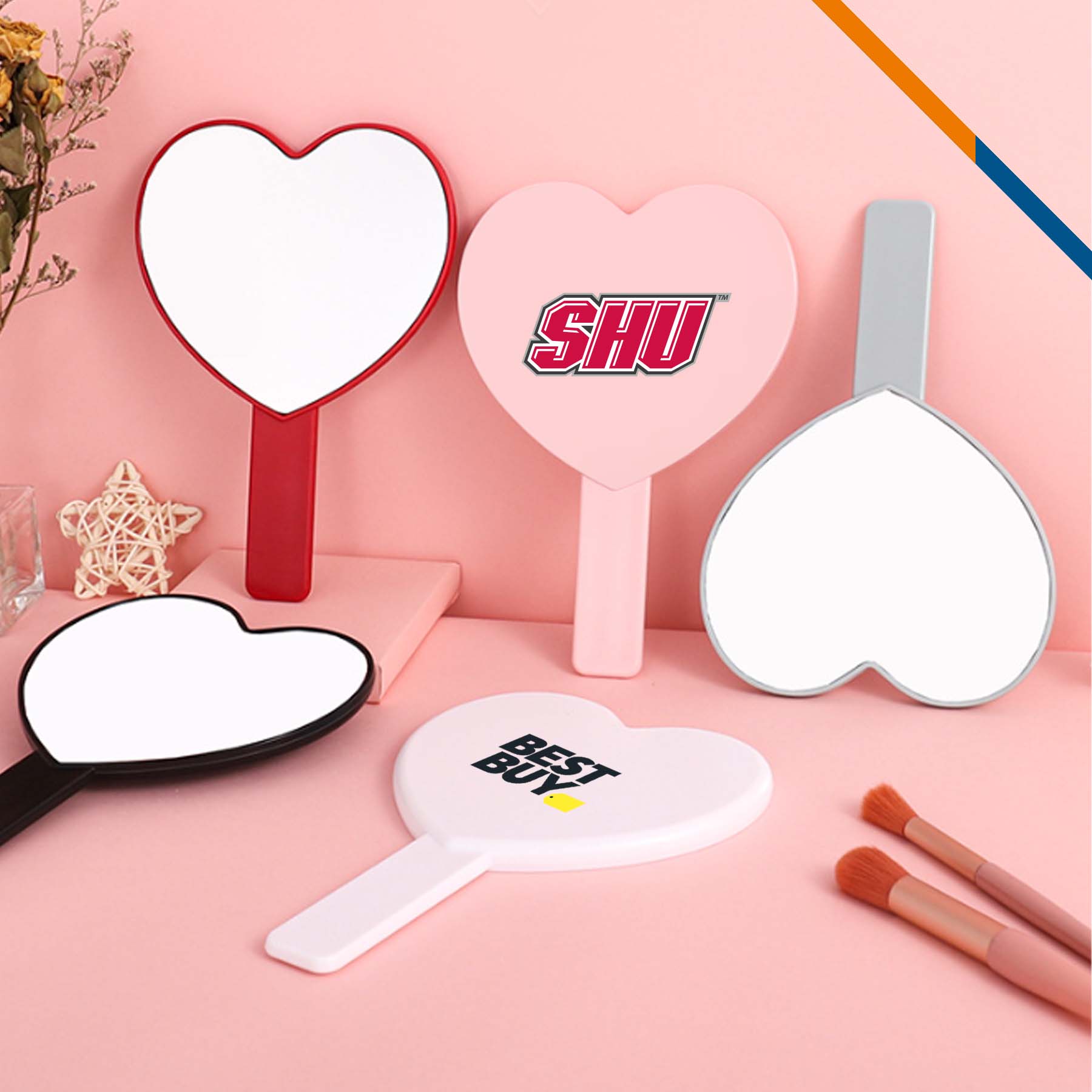 Minory Heart Shape Handheld Makeup Mirror 3