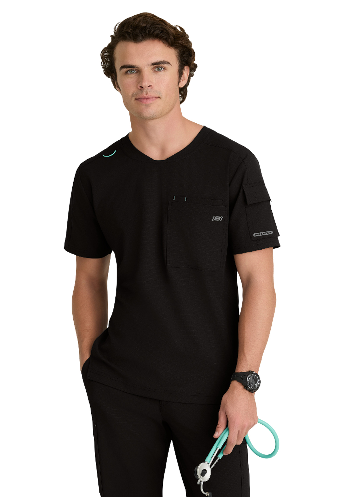 Skechers Ripstop Collection - Men's Three-Pocket Round Neck Station Scrub Top 7