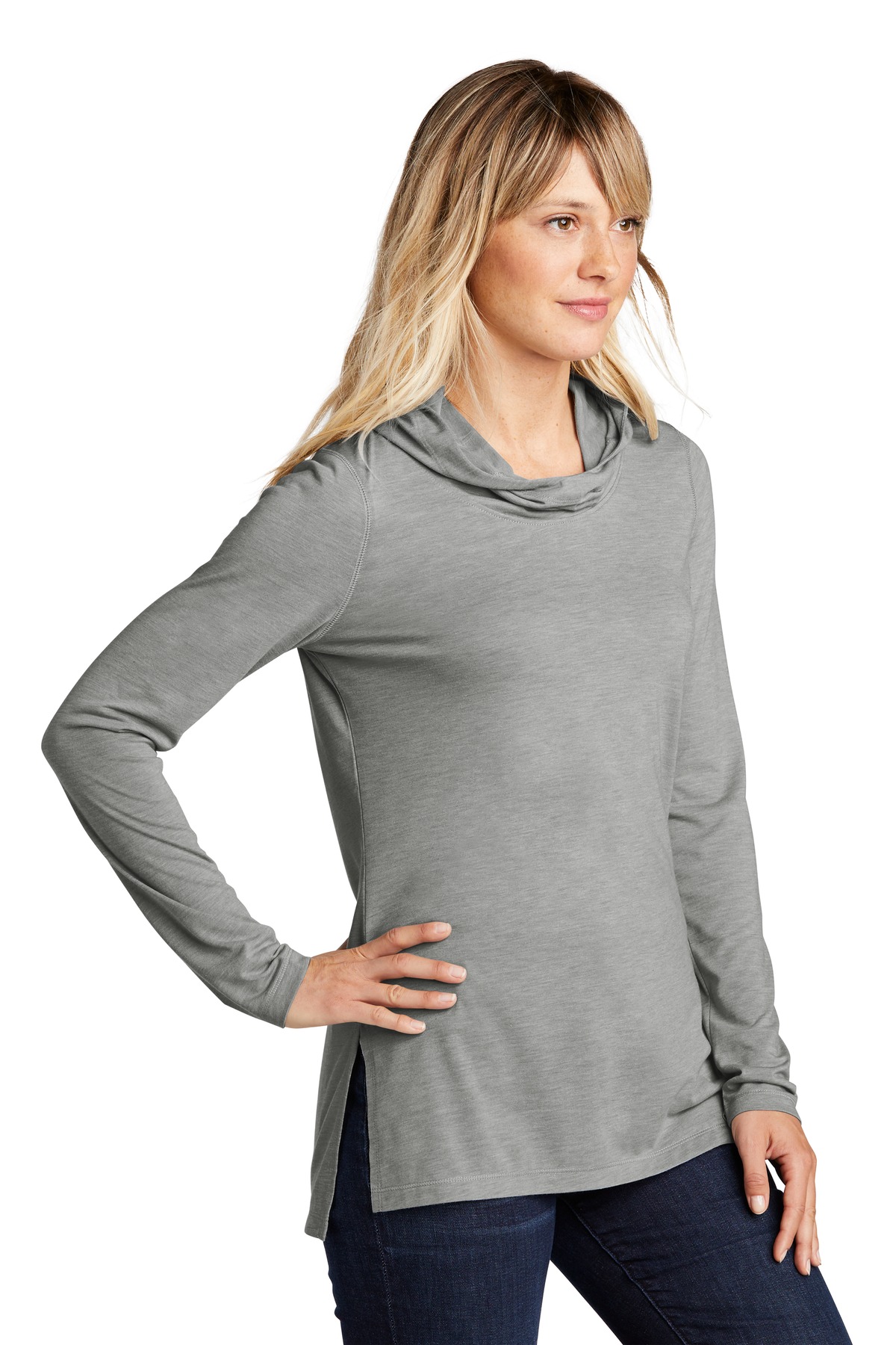 Sport-Tek Women's PosiCharge Tri-Blend Wicking Long Sleeve Hoodie LST406, custom hoodie or sweatshirt with logo imprint 1