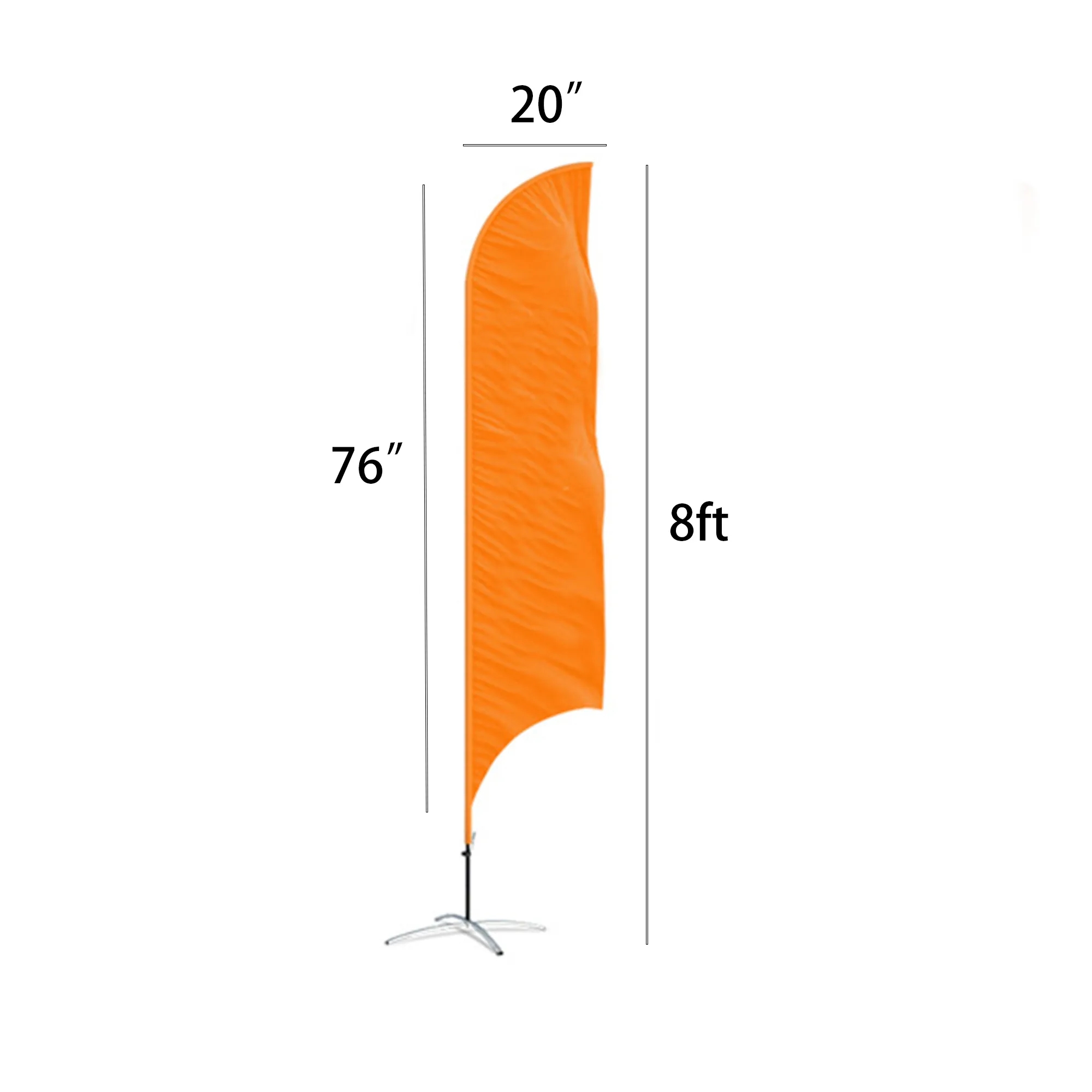 MOQ 5pcs 8FT Beach Feather Flag With Base 4