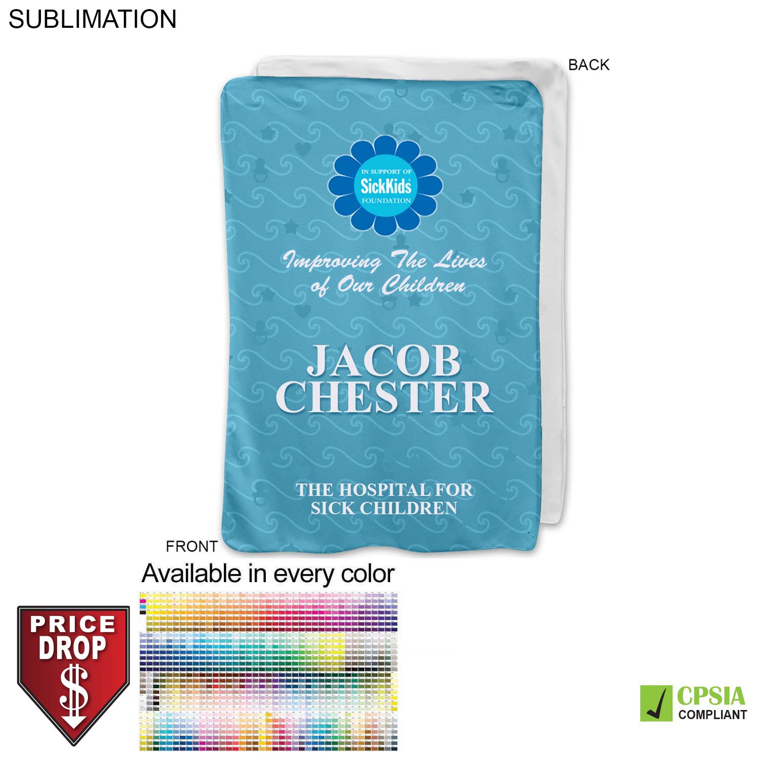 Ultra Soft and Smooth Microfleece Lap Blanket 30x40, Sublimated Edge to Edge 1 side 4