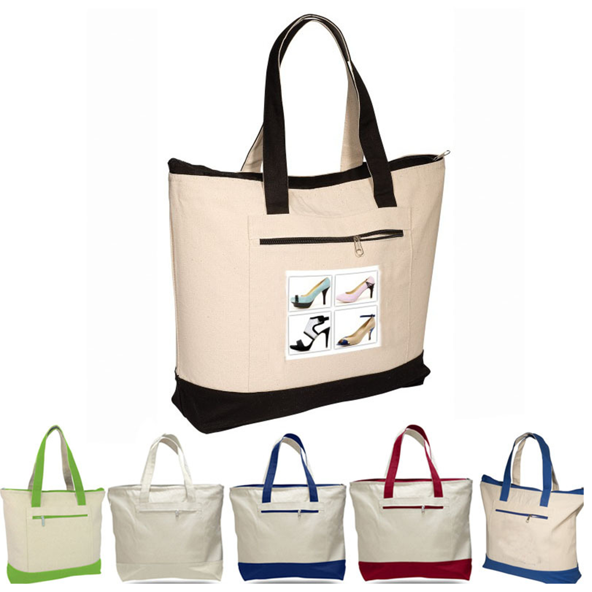 12oz Colorful Canvas Tote Bag 1