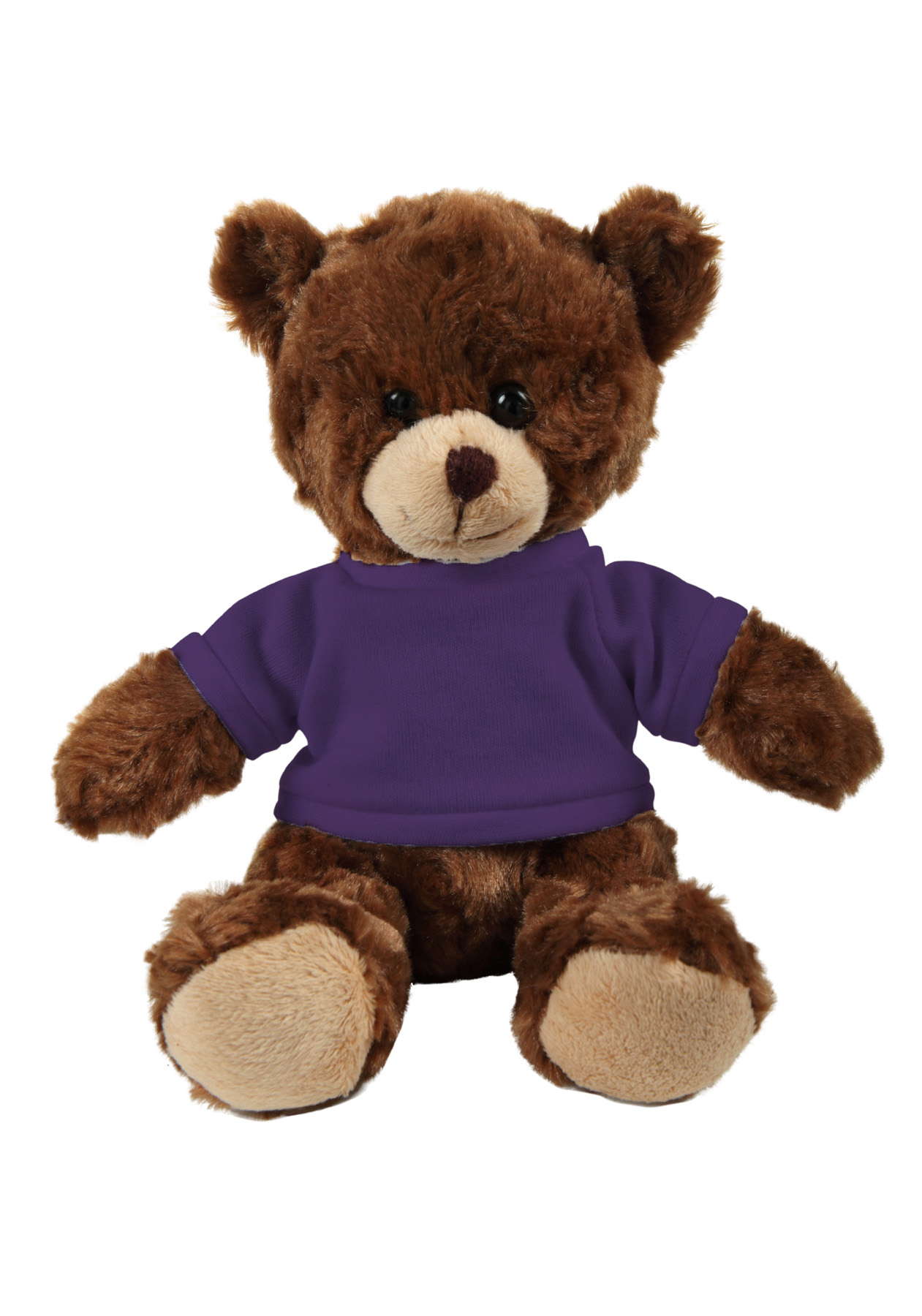 soft plush  Chocolate Curly Sitting Bear with t-shirt 2