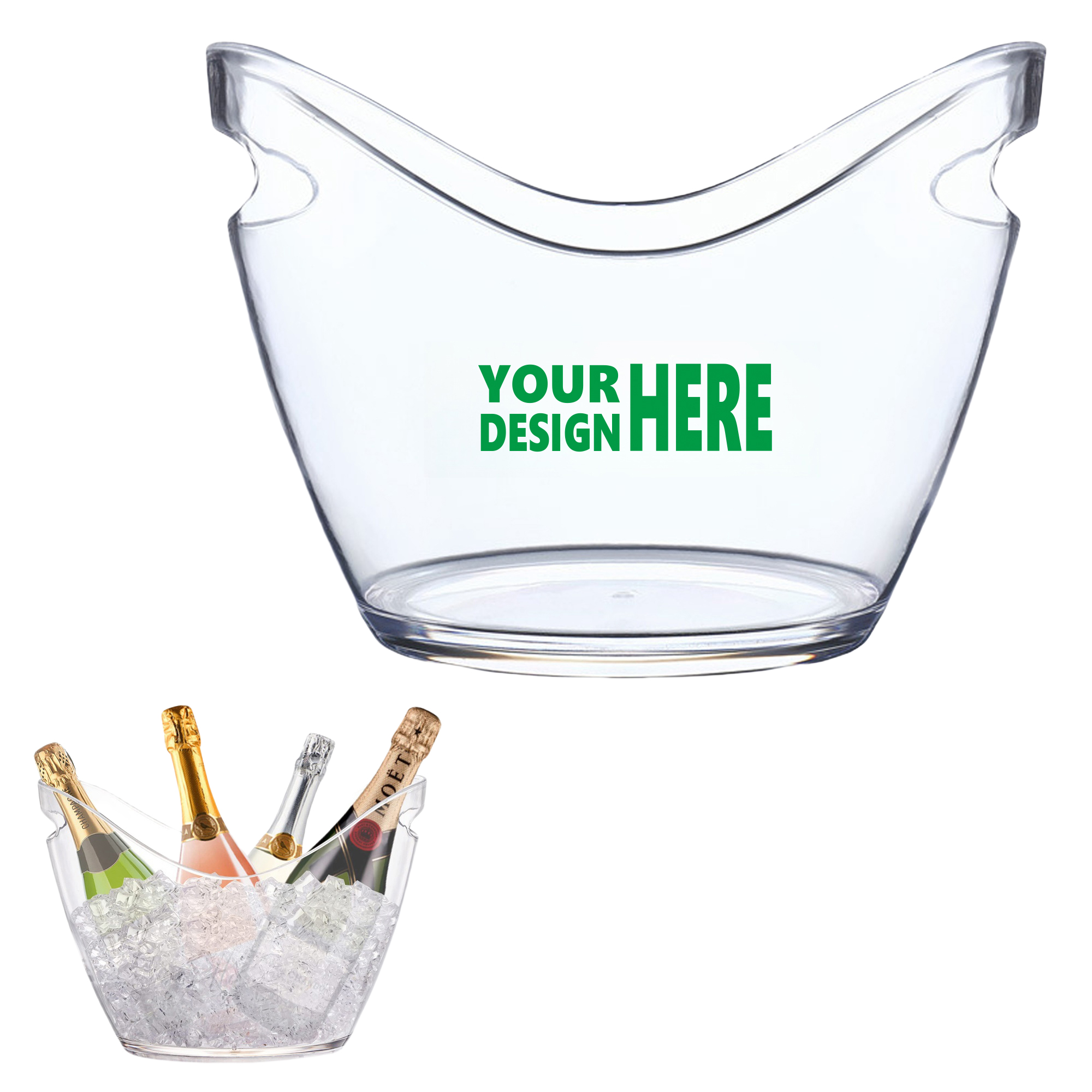 8L Clear Acrylic Ice Bucket MOQ10 2