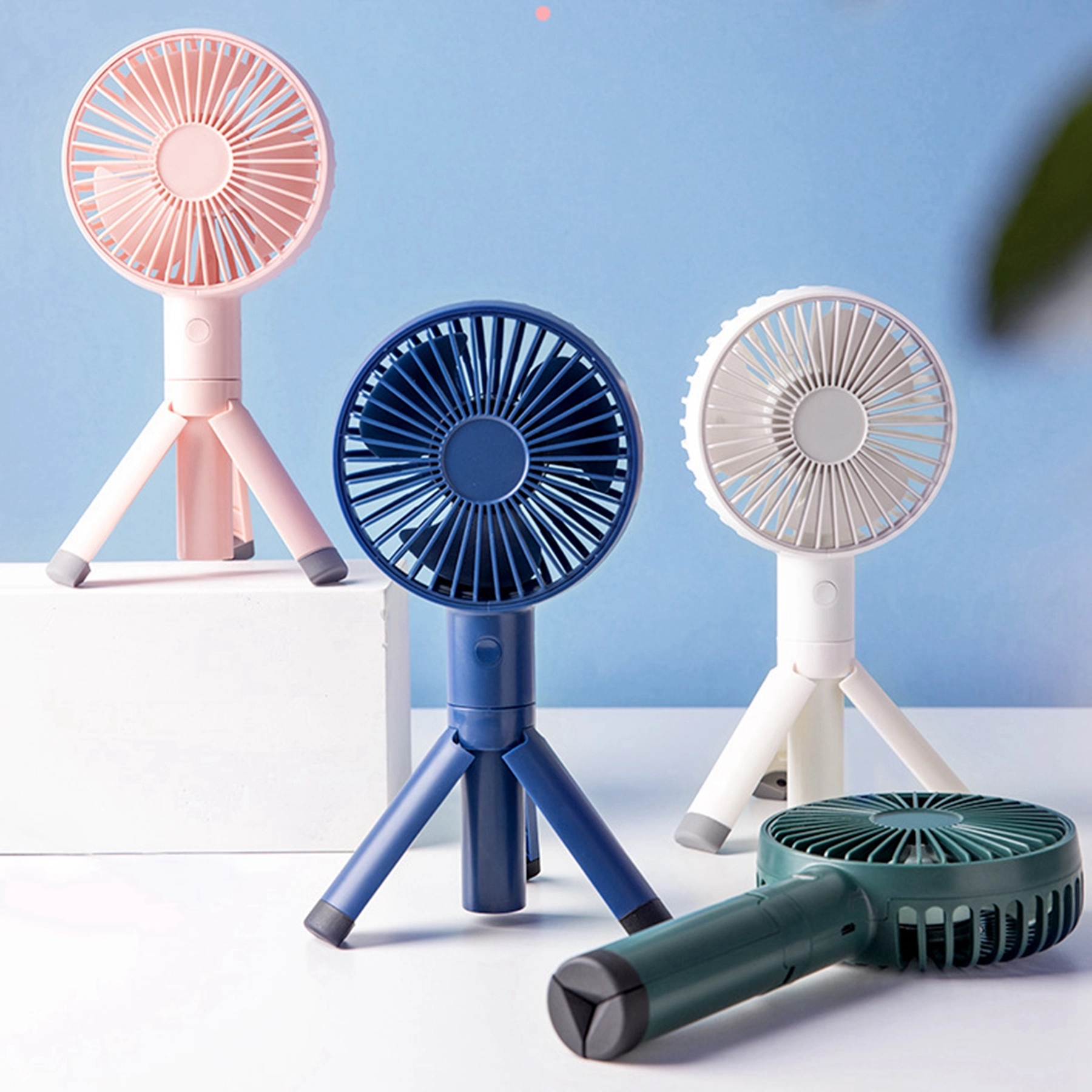 1200 mAh Folding Tripod Shape Handheld Fan 7