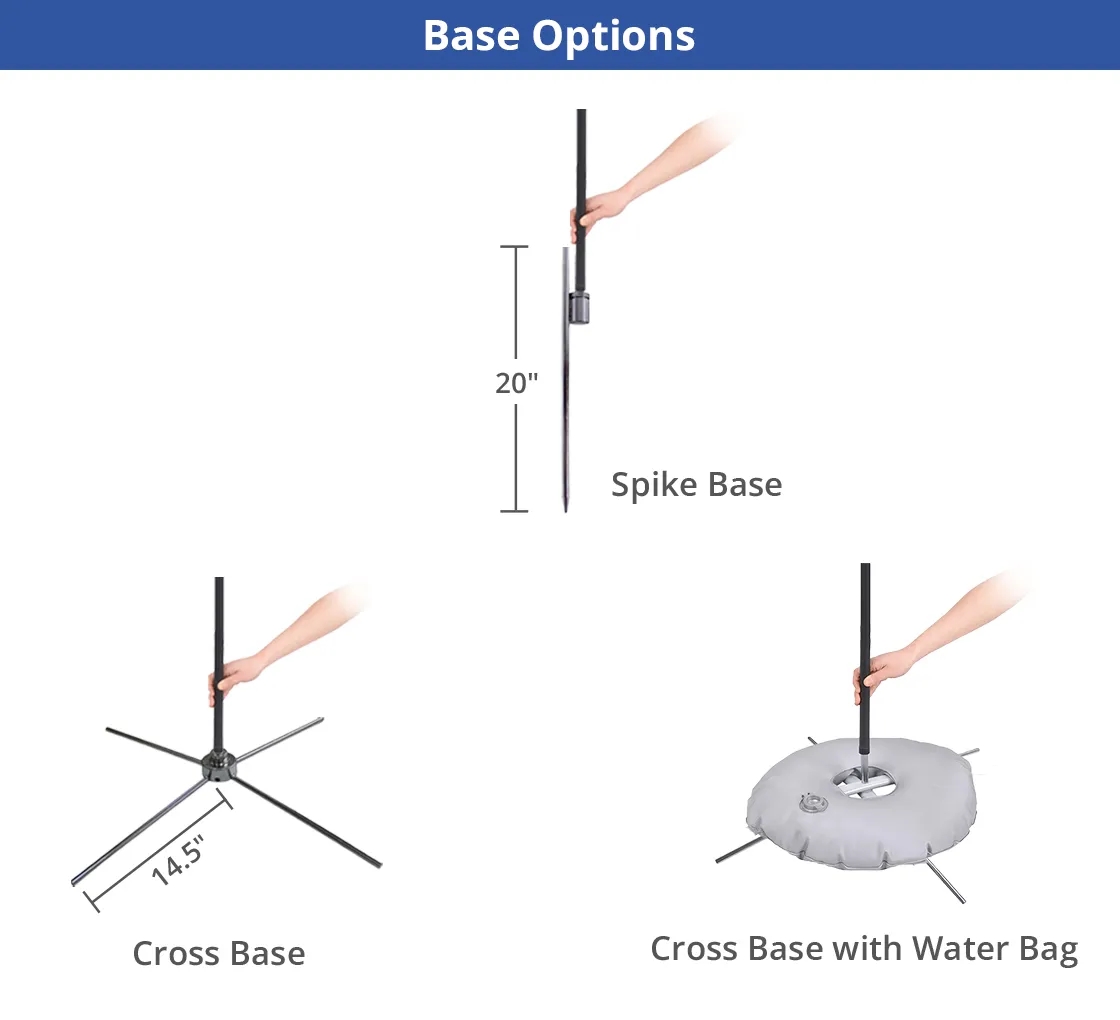 Teardrop Flag-Single Sided Package - Cross Base w/Water Bag 7