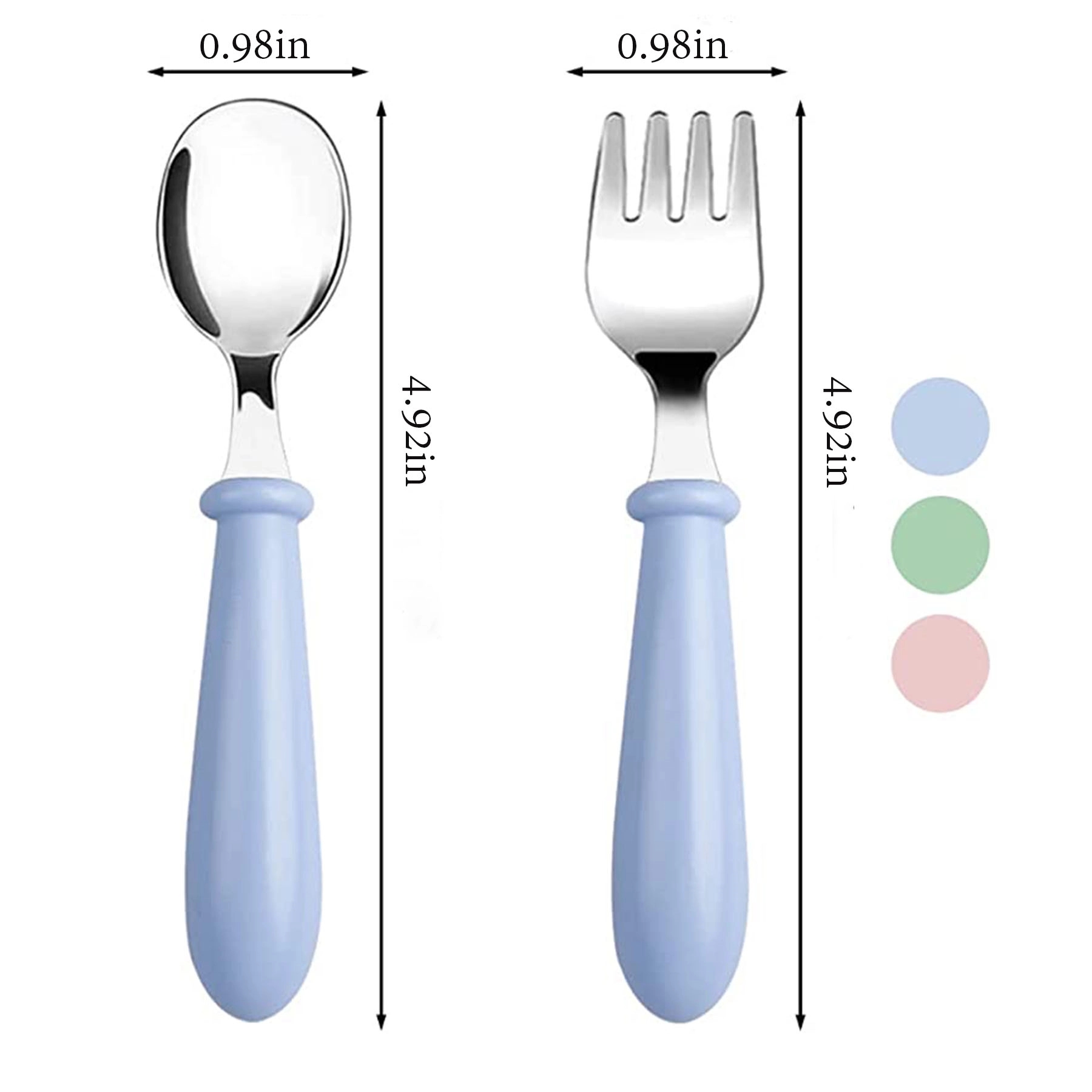 2Pcs Kids Spoon Fork Set 3