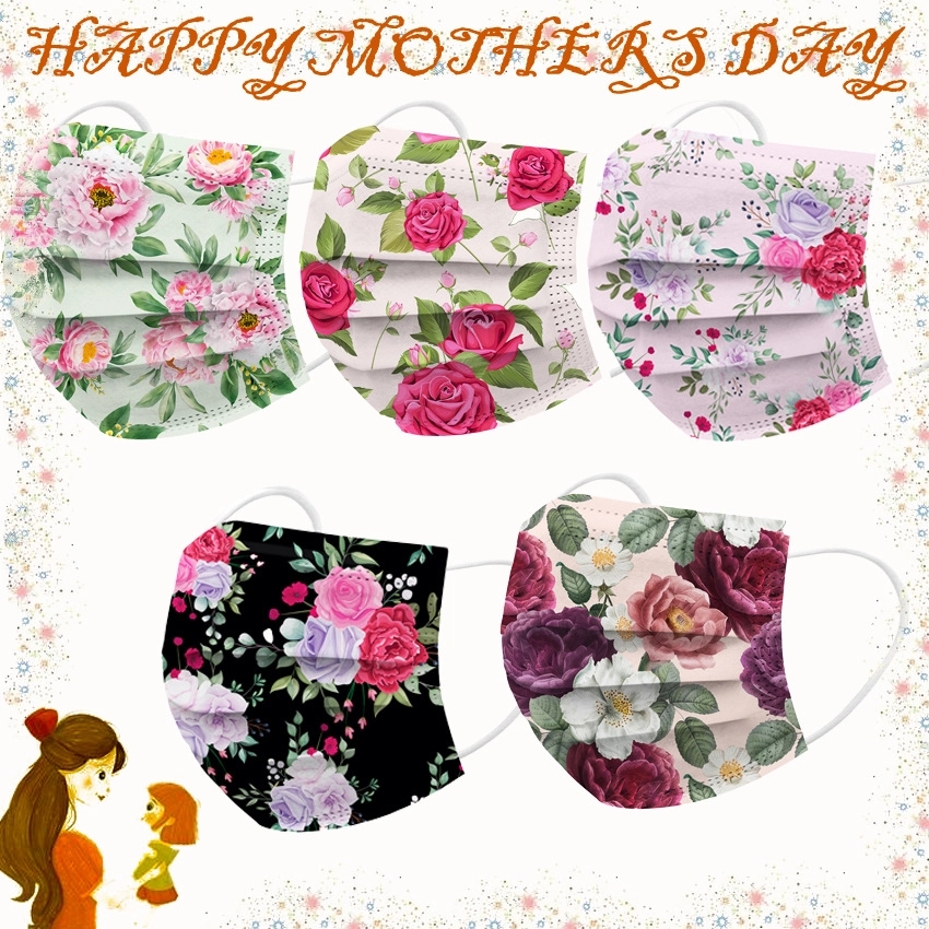 Mother's Day Print Disposable Masks 1
