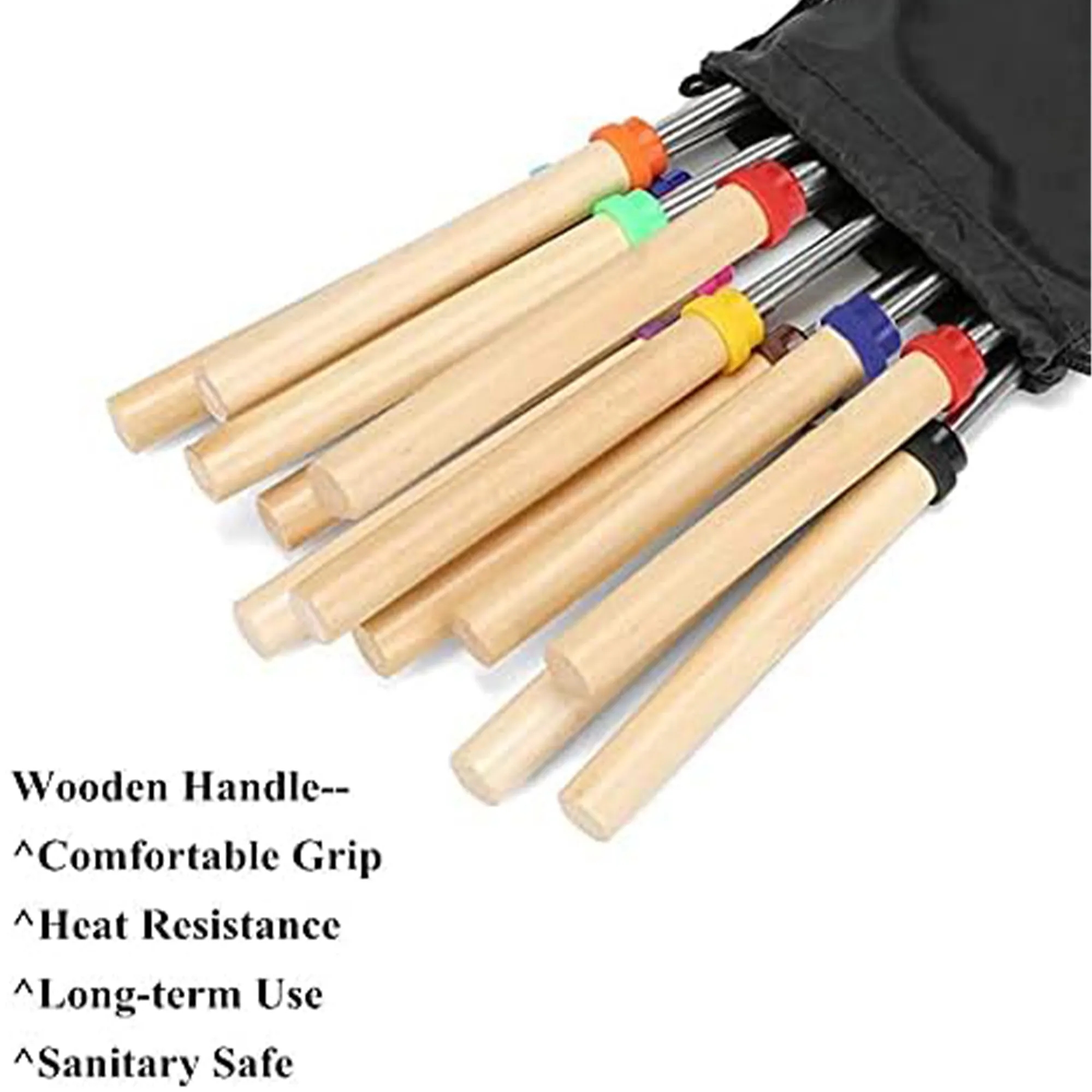 8 Piece Fire Pit Retractable Hot Dog Skewer 6