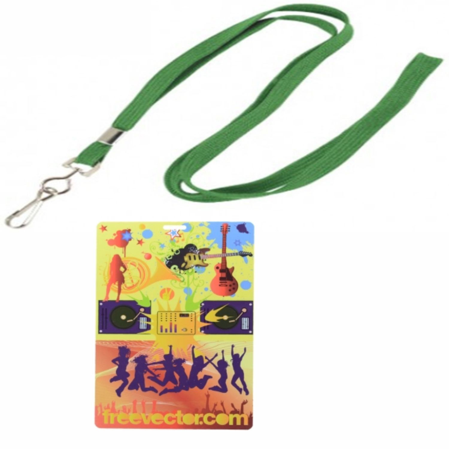 3/8" Flat Blank Lanyard with PVC Plastic Credential Badge 1