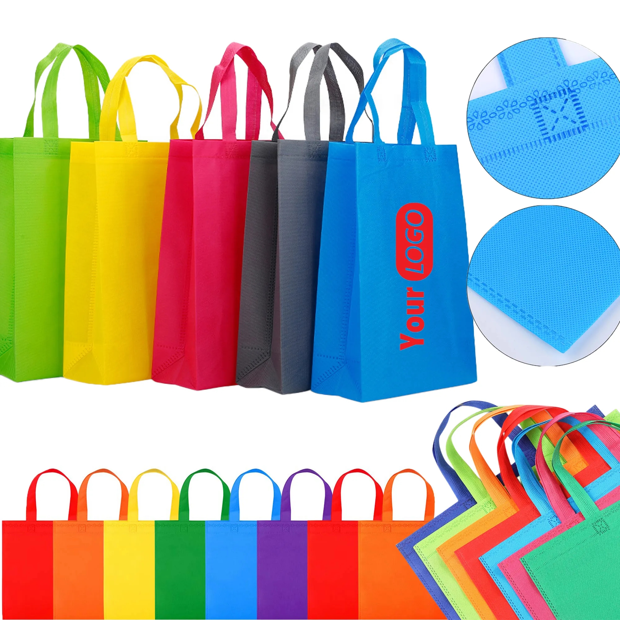 MOQ 20PCS Printed Promotional Reusable Shopping Nonwoven Bag 6