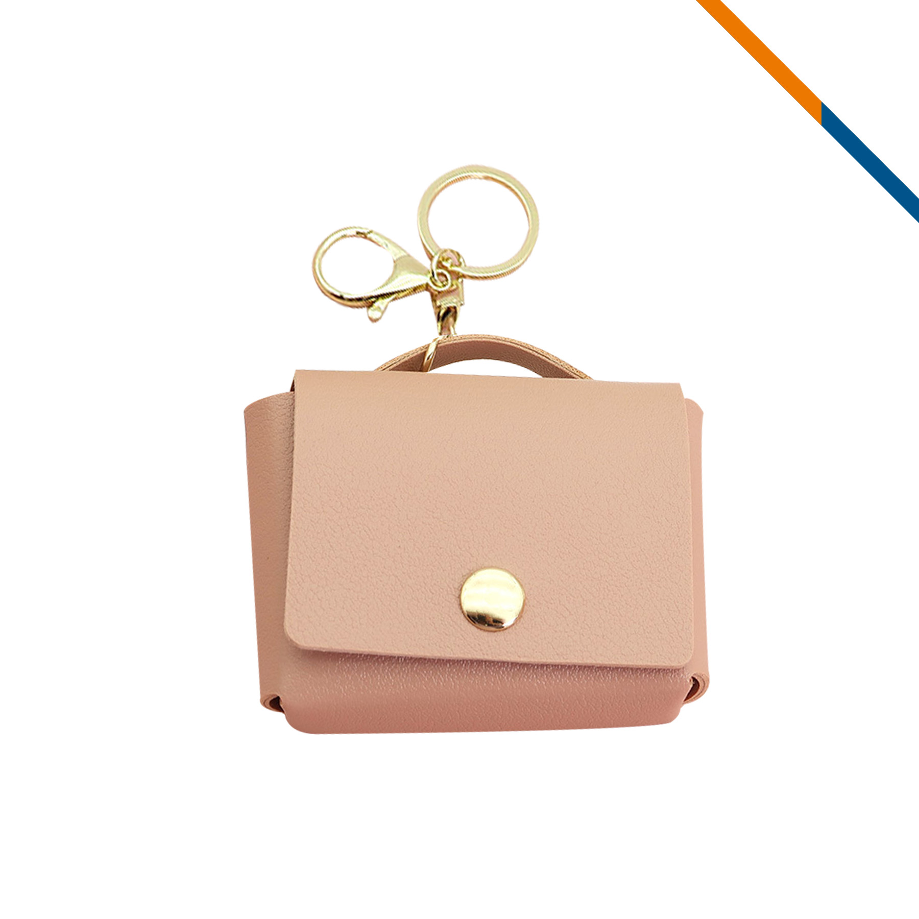 Clipu Mini PU Leather Square Coin Purse Keychain 8