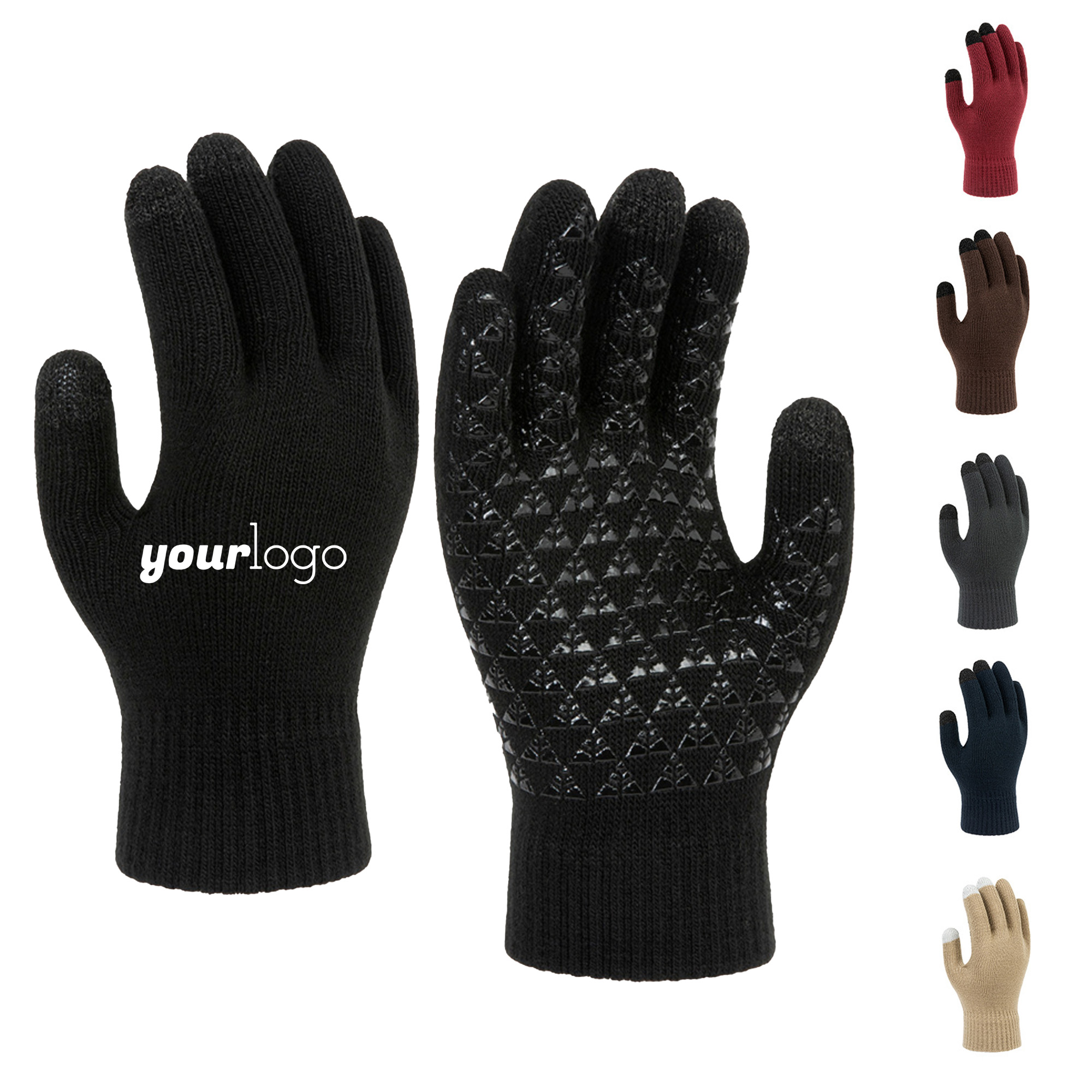 Stretch Fleece Touchscreen Gloves with Heat Retention Design 6
