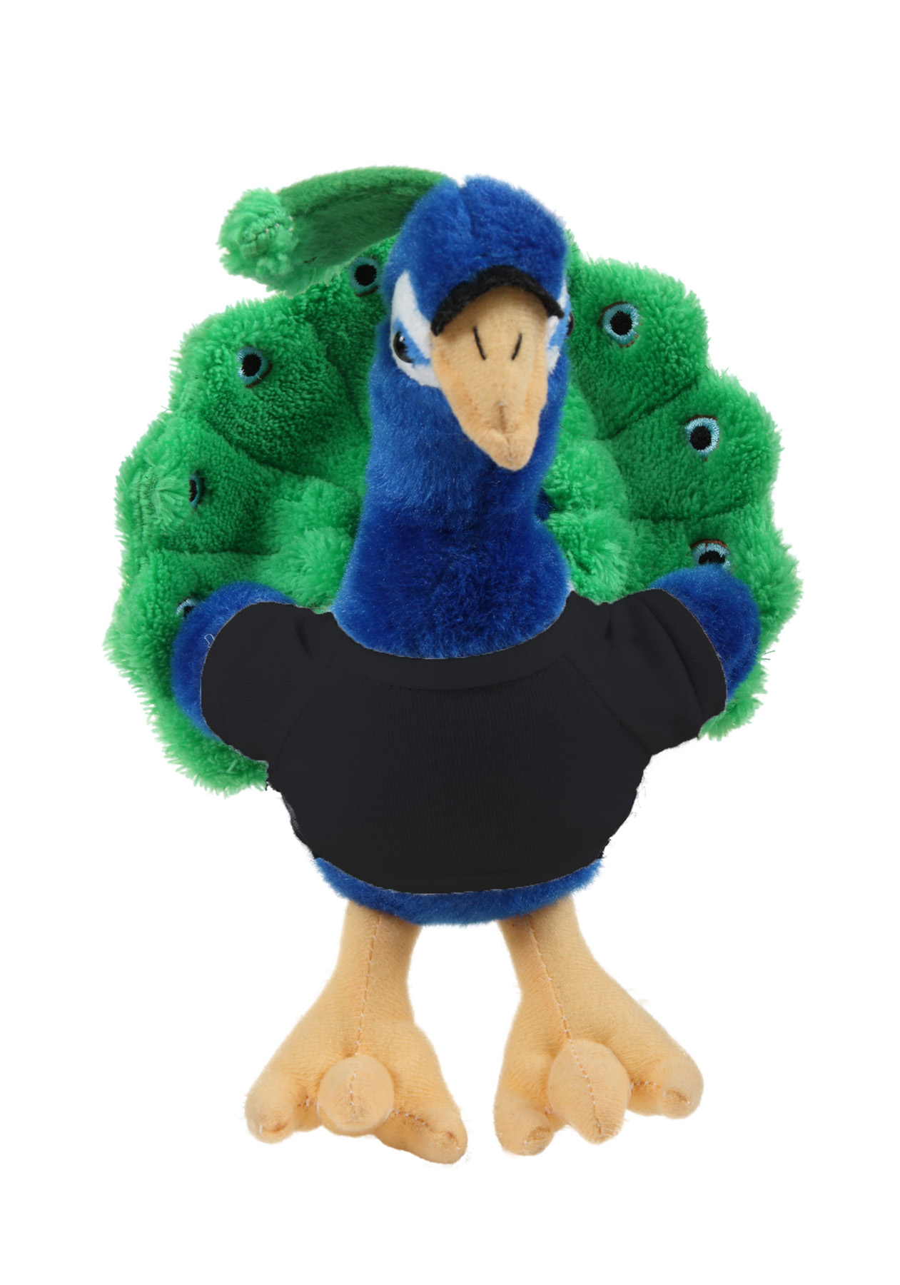 Soft Plush Sitting Peacock wearing a T-Shirt 2