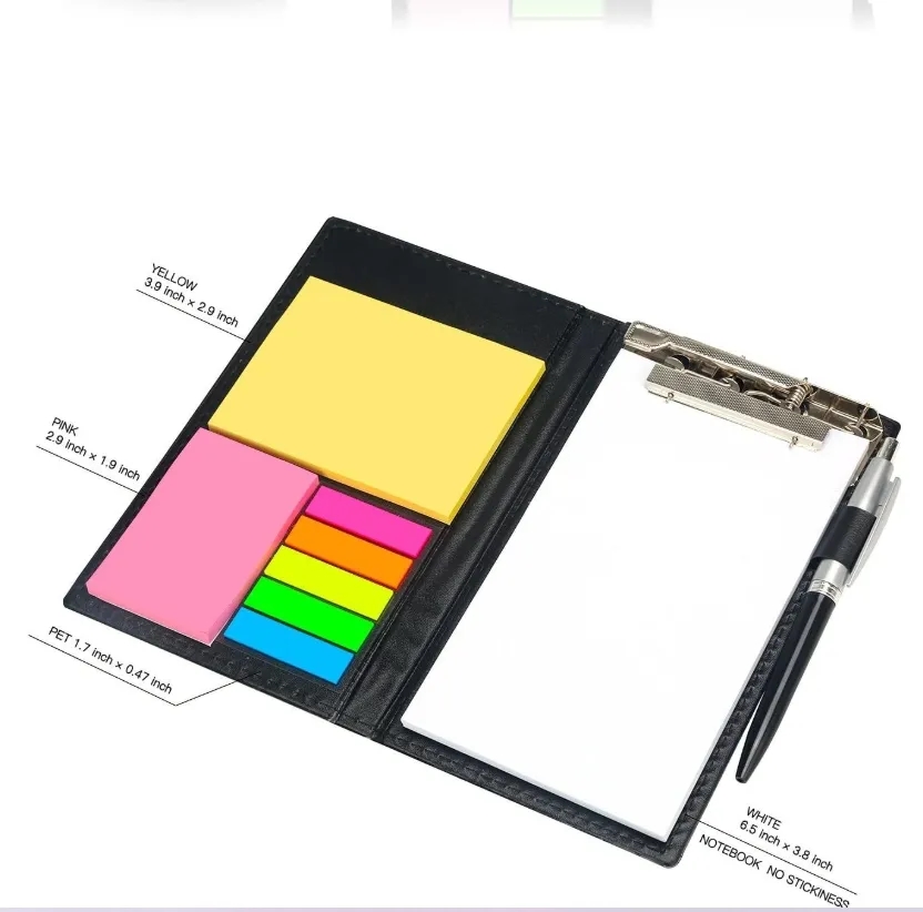 Custom Logo Sticky Notes Set with Holder, Bulk Office Memo Pads for Business Gifts 5