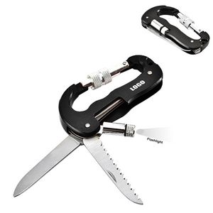 Versatile Carabiner Multitool Kit With Knife Flashlight 9