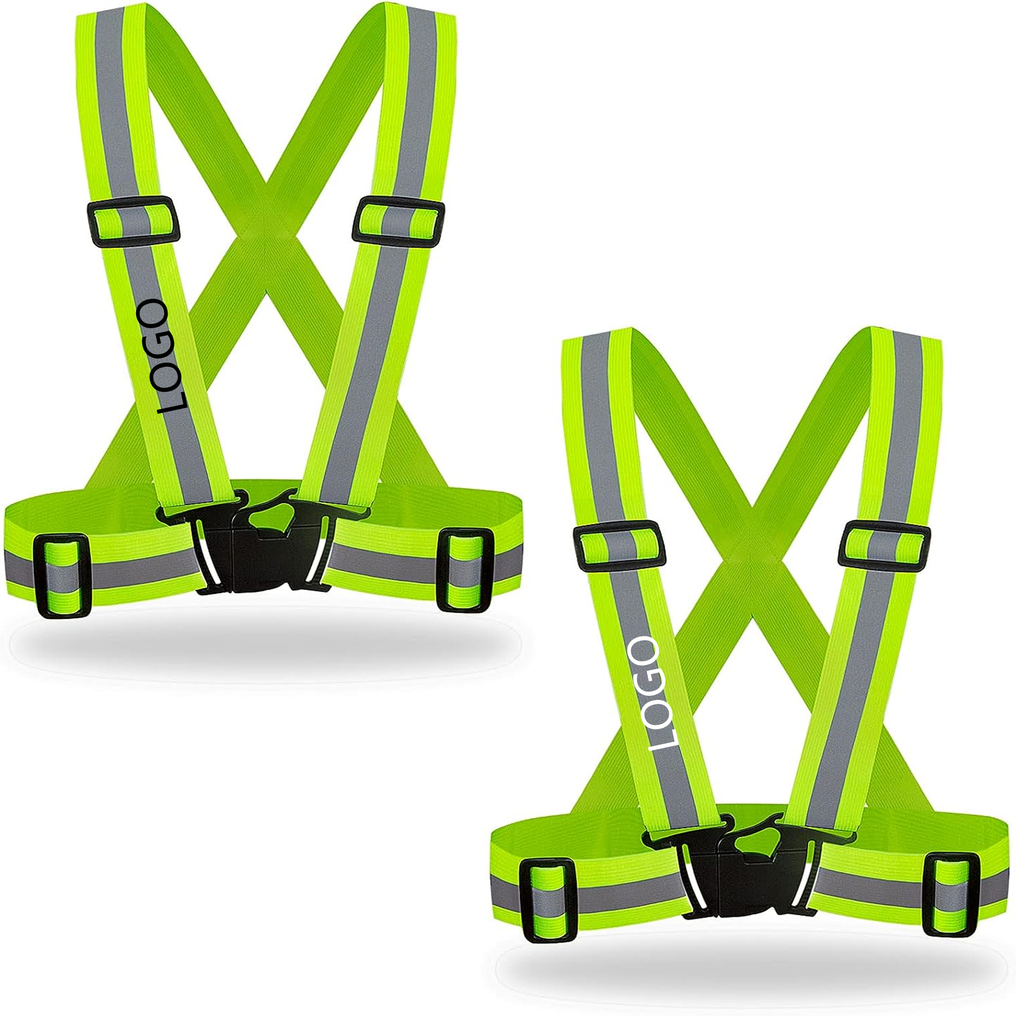 2 Pack Adjustable Reflective Vest Running Gear 2