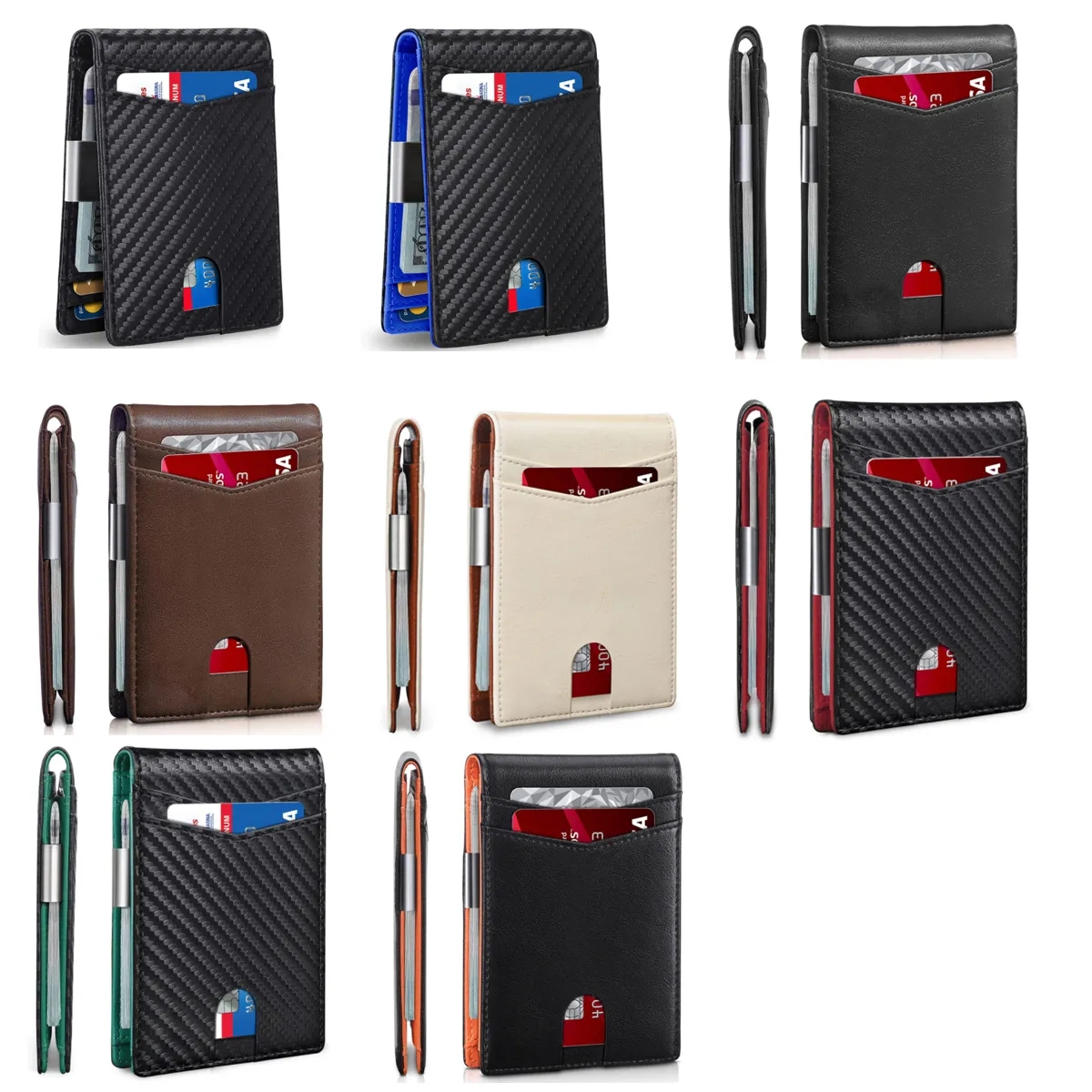 Leather Money Clip Mens RFID Blocking Bifold Wallet 3