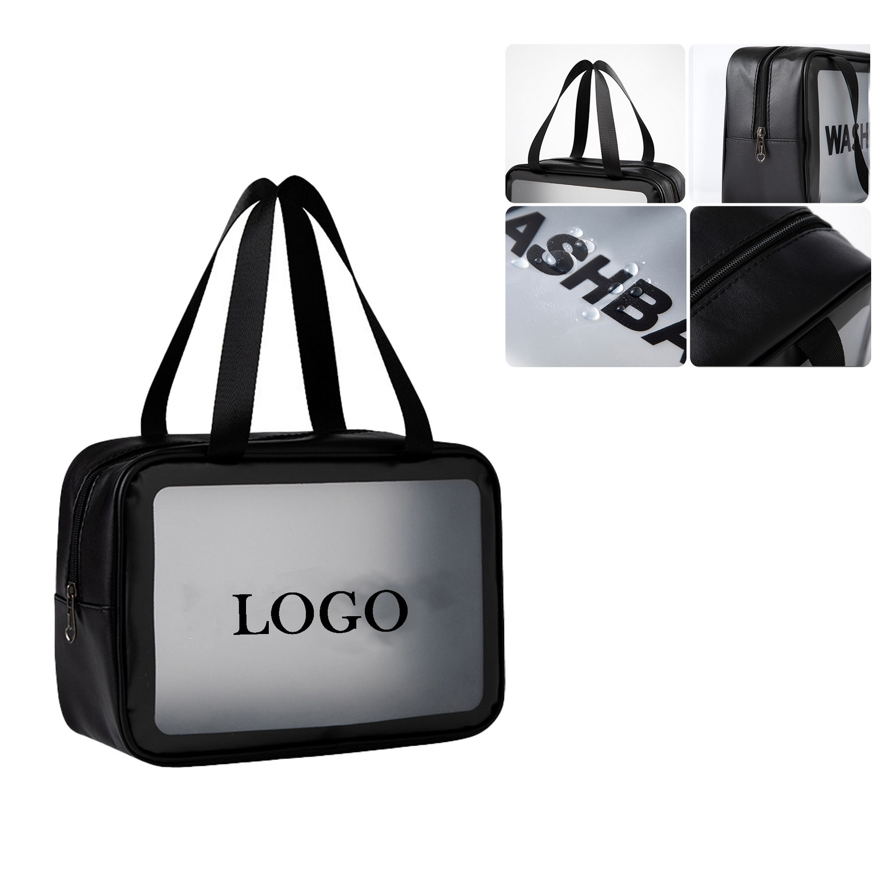 Matte Translucent Toiletry Bag With Handy Handle