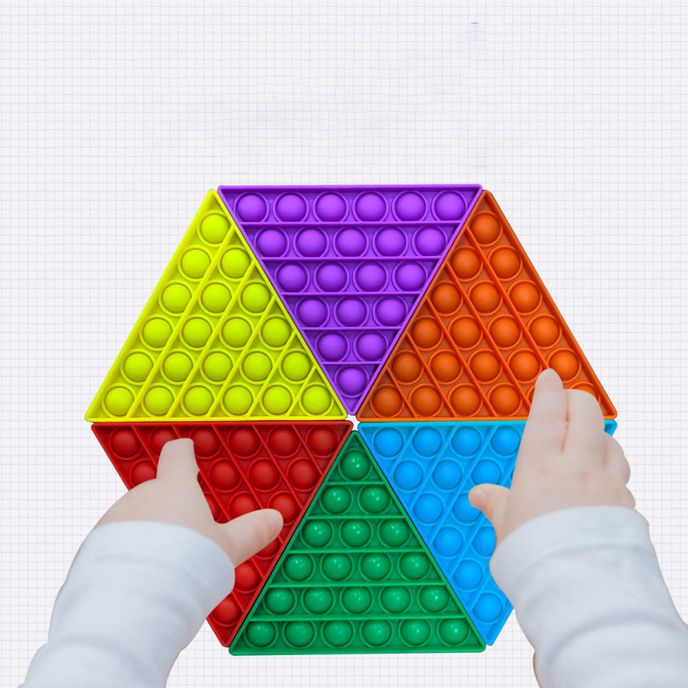 Triangle Shape Pure Color Push Pop Bubble Fidget Sensory Sunshine Toy 11