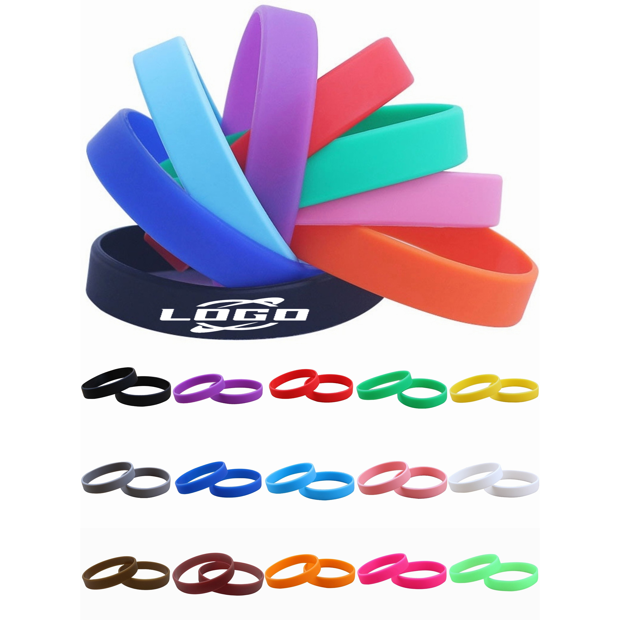 Custom Colorful Printed Silicone Wristbands 3