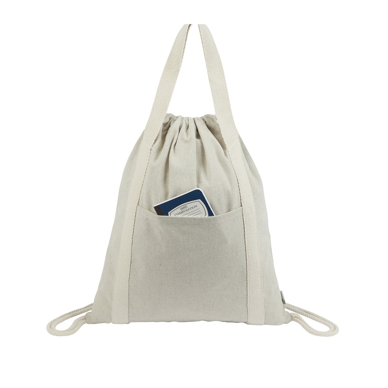 Renew II 9 oz. Recycled Cotton Drawstring Bag 2