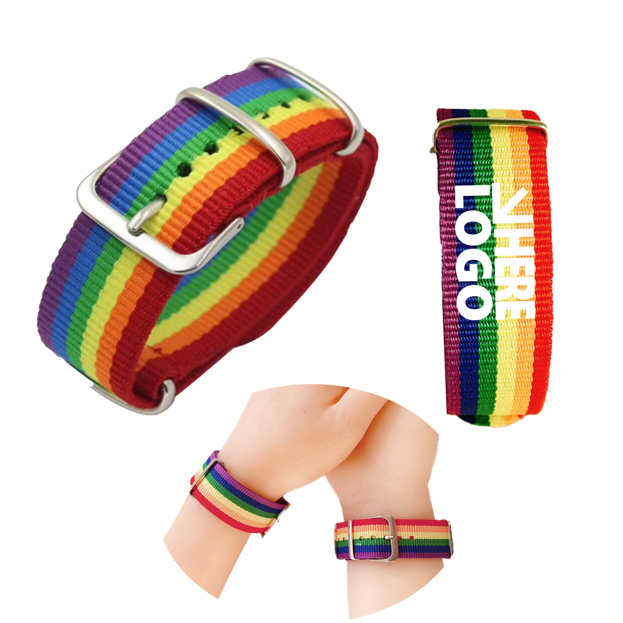 Bracelet Wristband Braided Rainbow Pride Day MOQ 100 2