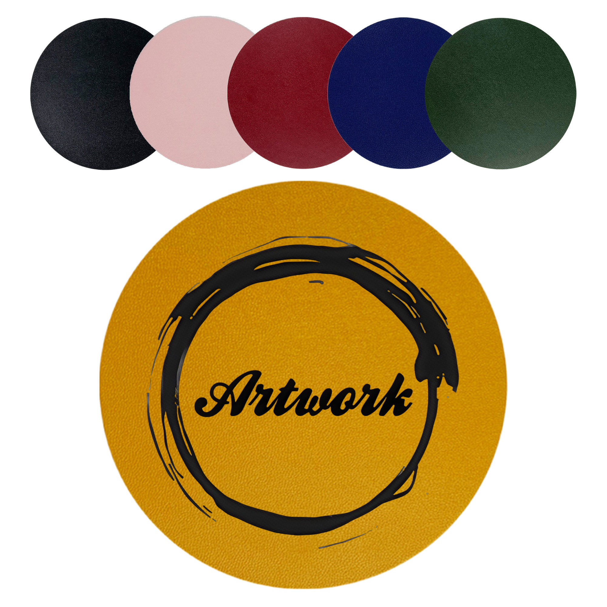 PU Leather Round Drink Coaster 4