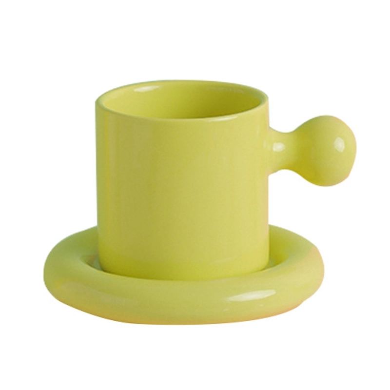 Custom 8.4 OZ. Ceramic Tea Cup Coffee Mug with Saucer Set 4
