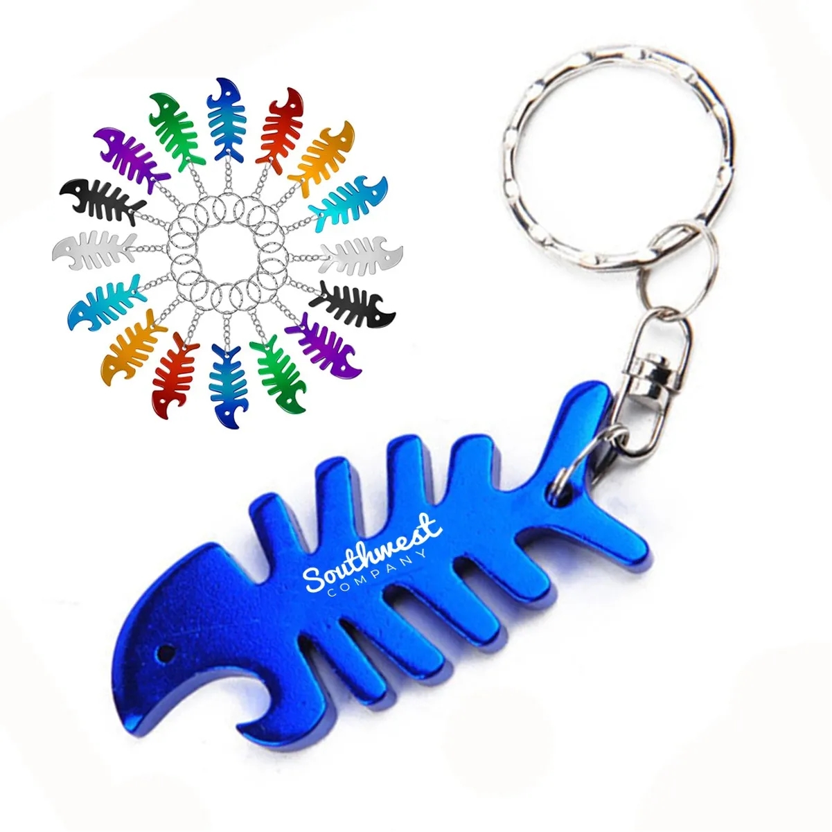 Fish Bone Shaped Metal Bottle Opener with Key Holder 3