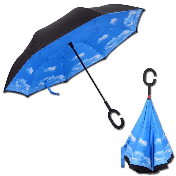 Windproof Double Layer Folding Inverted Umbrella 9
