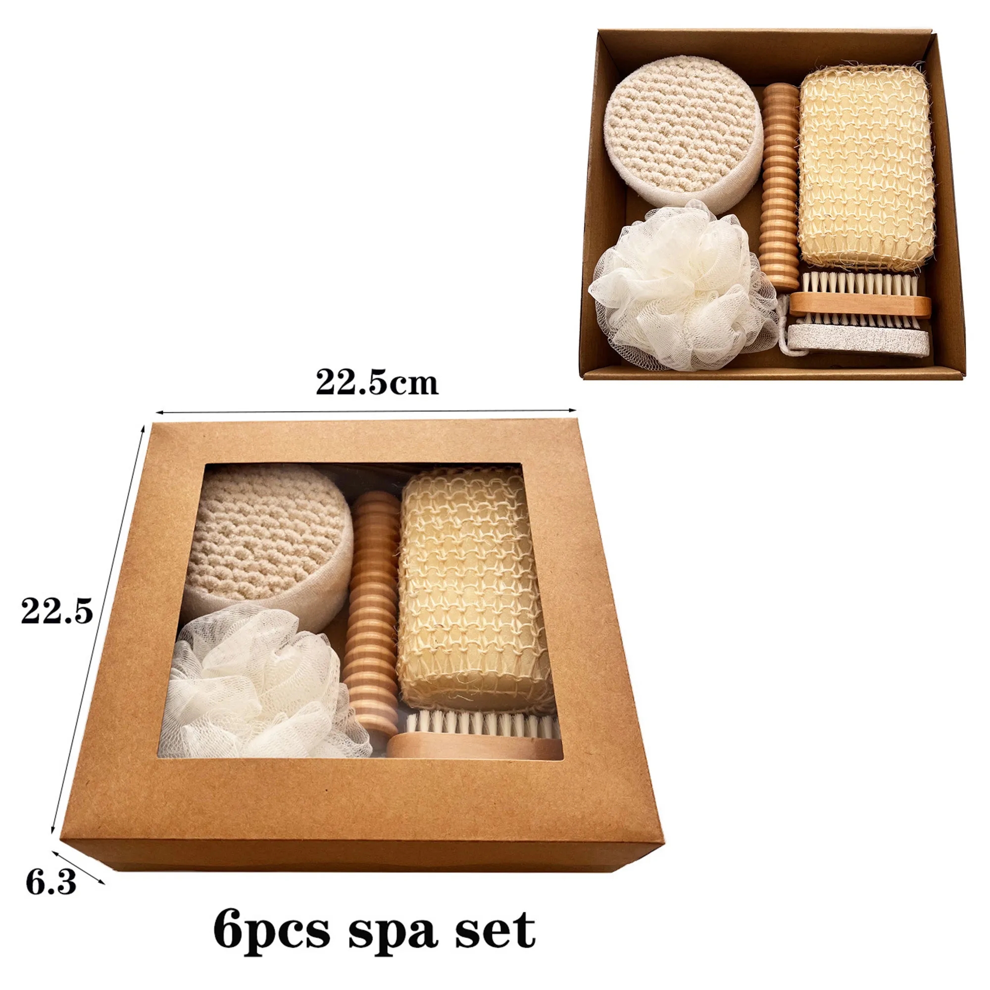 Natural Fiber 7-Piece Spa Bath Set With Accessories Gift Box 2