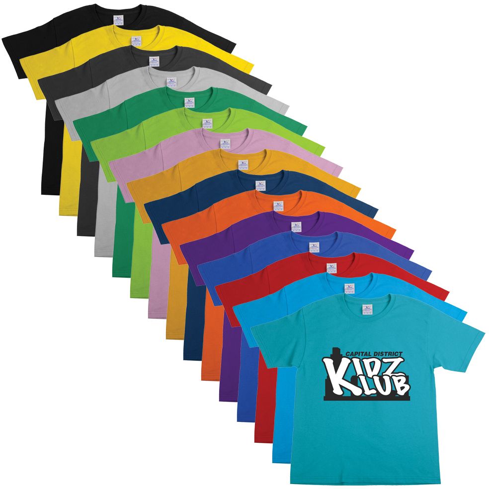 Screen Printed Youth 100% Cotton Colored T-shirt 11
