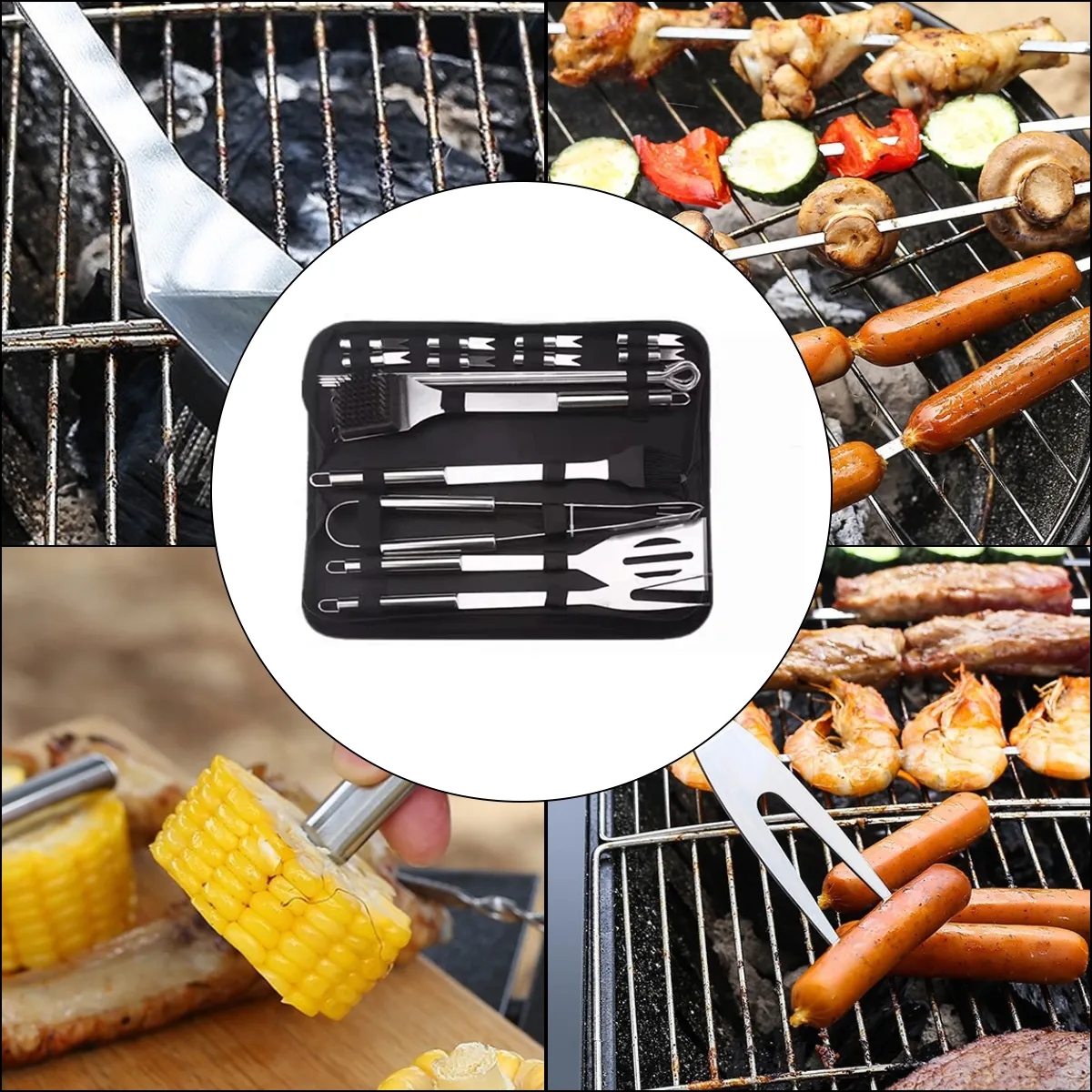 Stainless Steel BBQ Tool Set with Portable Case 4