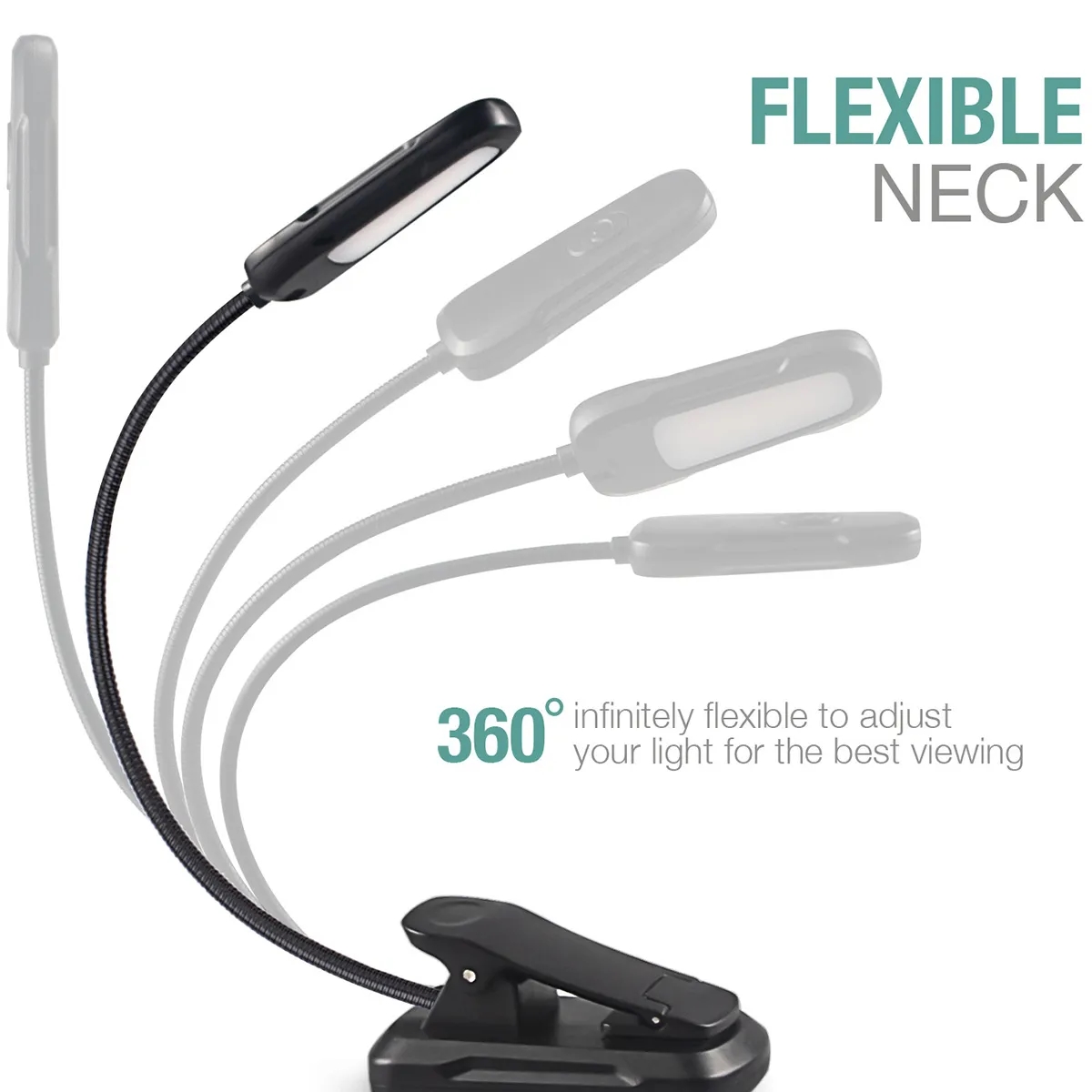 Flexible Gooseneck Rechargeable Book Light 2